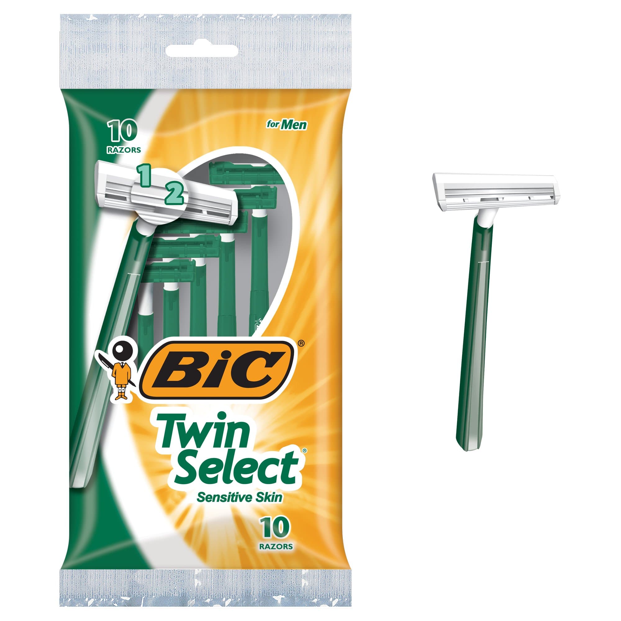 Men's Twin Select Disposable Razor, Sensitive Skin, 10 count (Pack of 3)