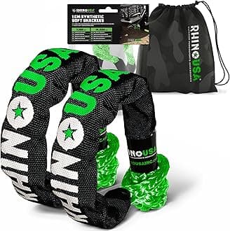 Synthetic Soft Shackle Rope (2-Pack) - 1 cm x 56 cm (14.243 kg Min Break Strength) Offroad Soft Shackle Recovery Kit for Truck, UTV, ATV - Compatible With Jeep, Toyota, Ford & More!