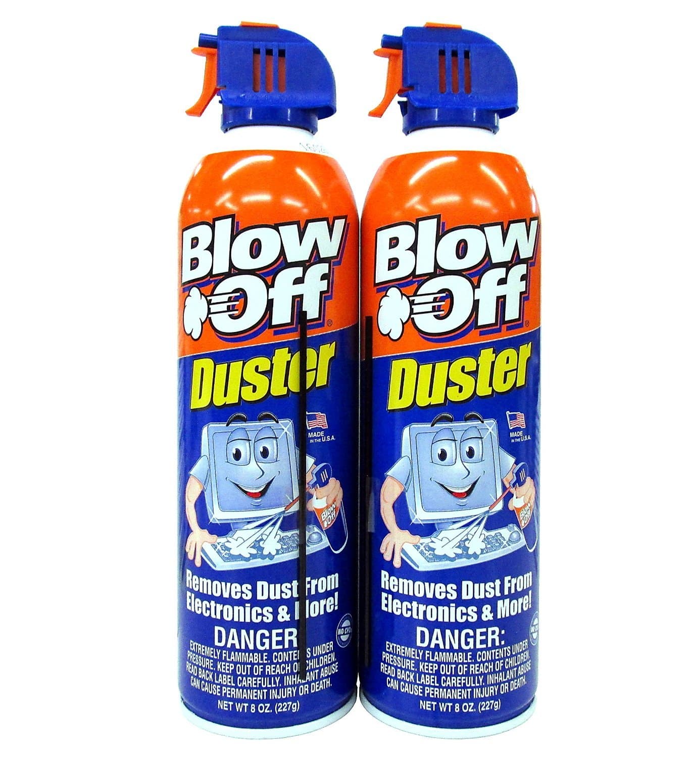 Compressed Air Duster Can MAX Professional Cleaner 1111 Blow Off Non-toxic & No Bitternt 8oz. Stop the Build-up of Dust in Your Electronics, Clogging up the Cooling Fan. Pack of 2