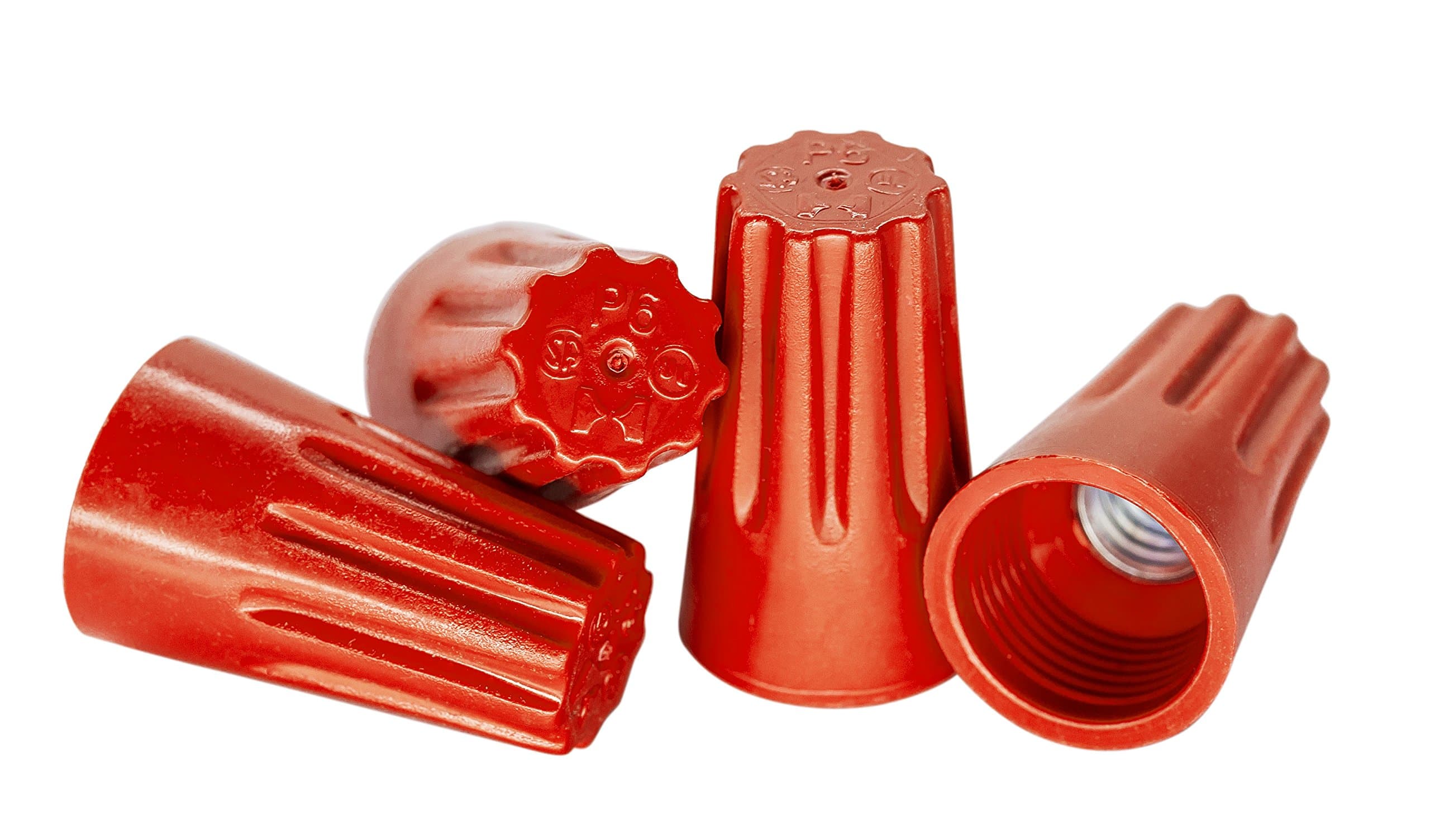 MaxBrite500 PCS Red Wire Connector, P6 Type Easy Twist-On Ribbed Cap - UL Listed