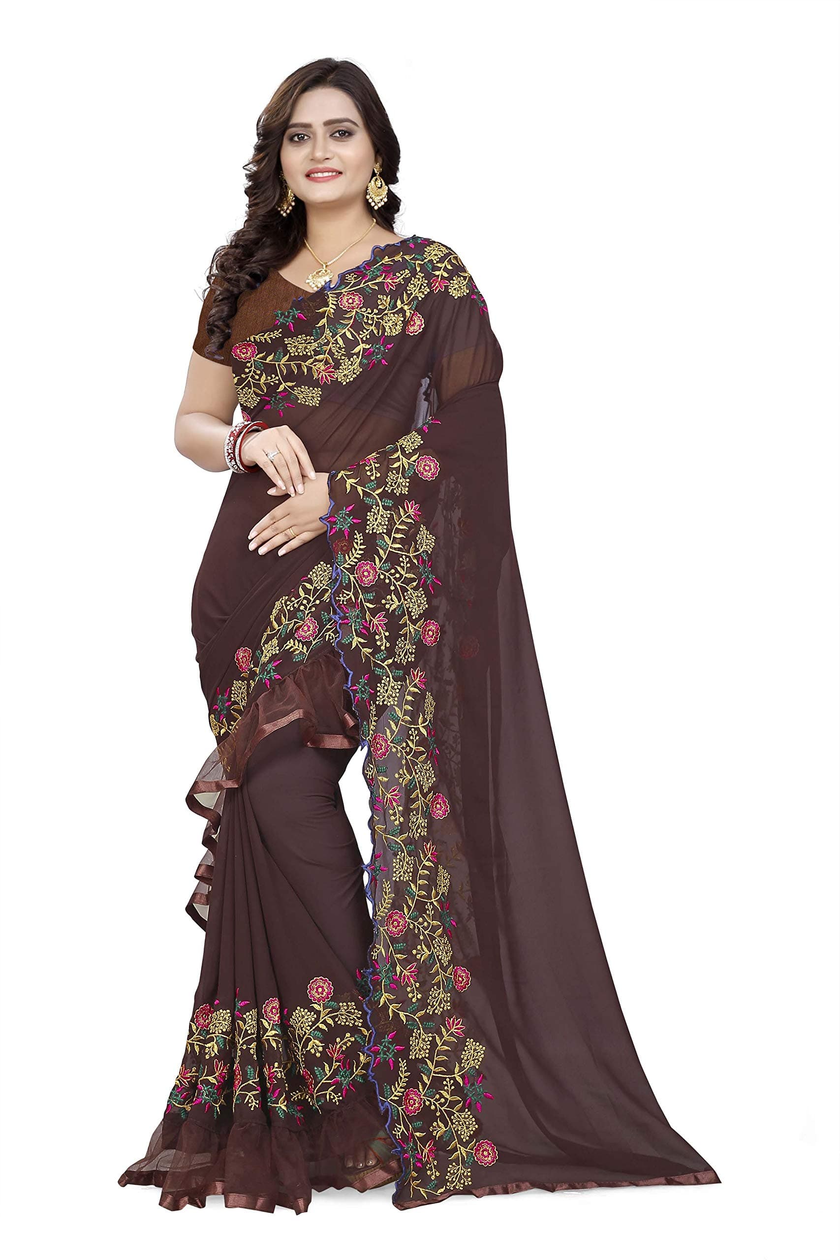 RIVA ENTERPRISE Women's Georgette Saree