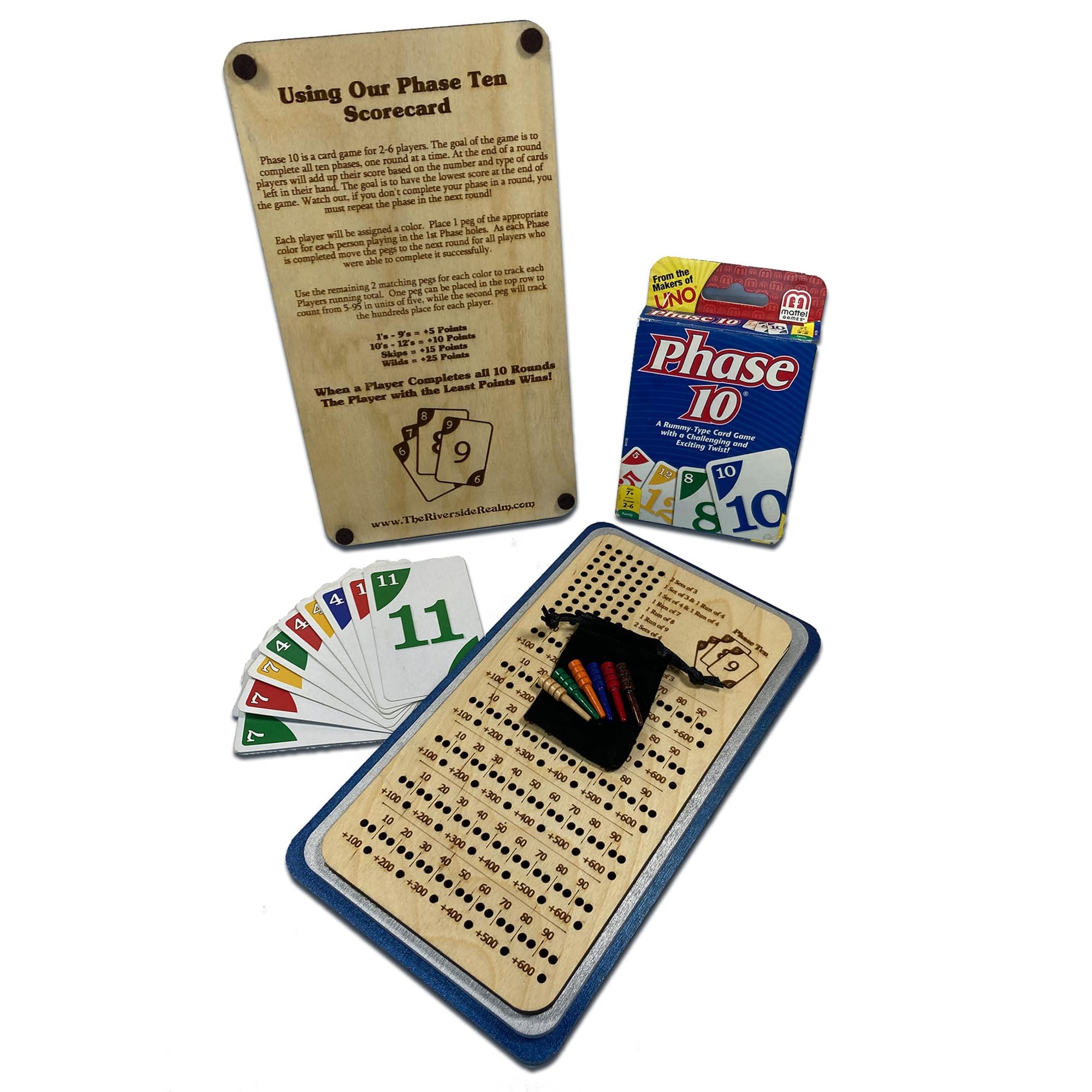 Phase Ten Scorecard and Round Tracker: Perfect for Phase 10 Card Game - Ideal for Family Game Night, Travel Games, and Fun Board Games for Adults, Kids, and Teens.