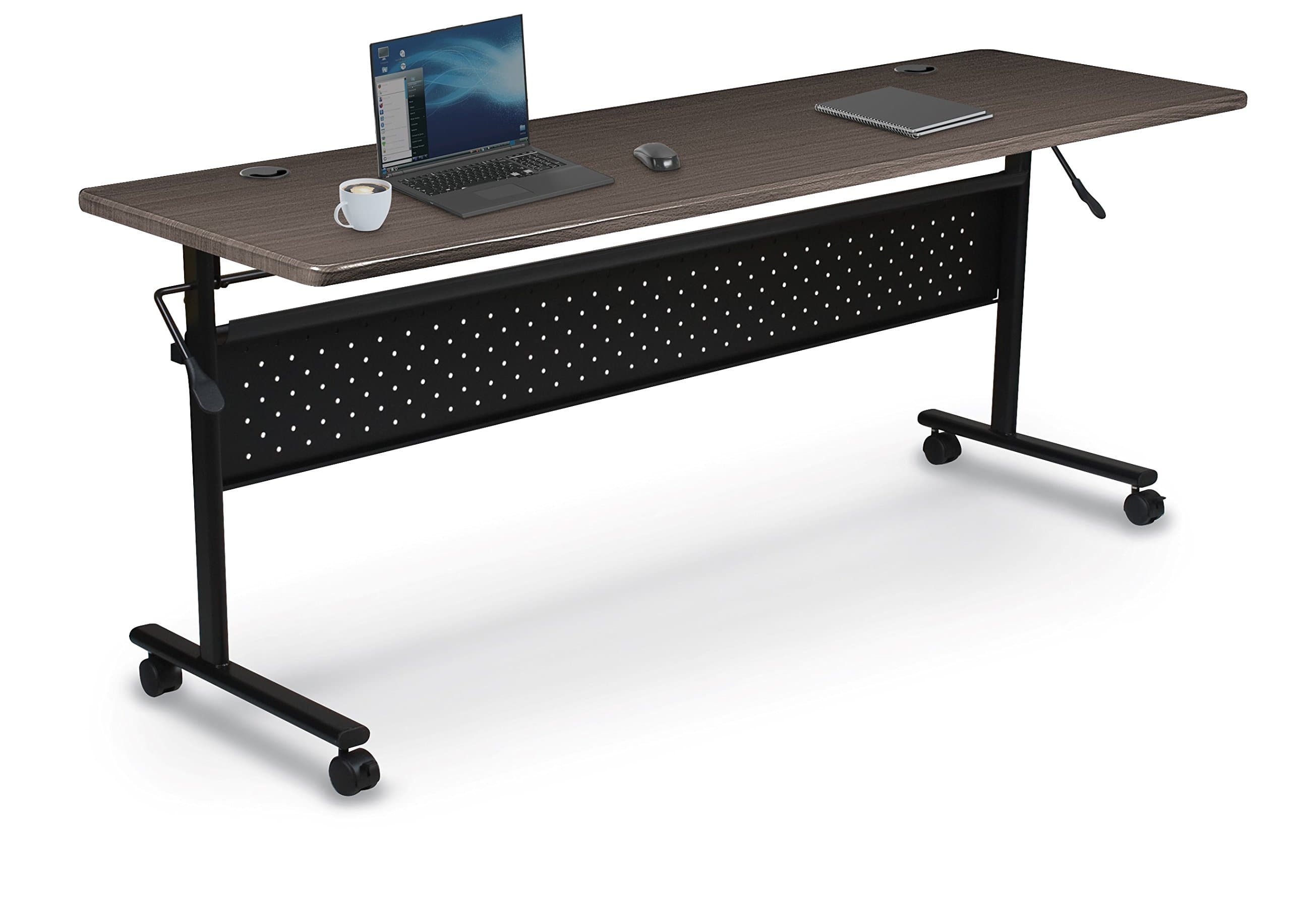 Essentials Flipper Training Table 60x24 Asian Night Top Black Base (91180)