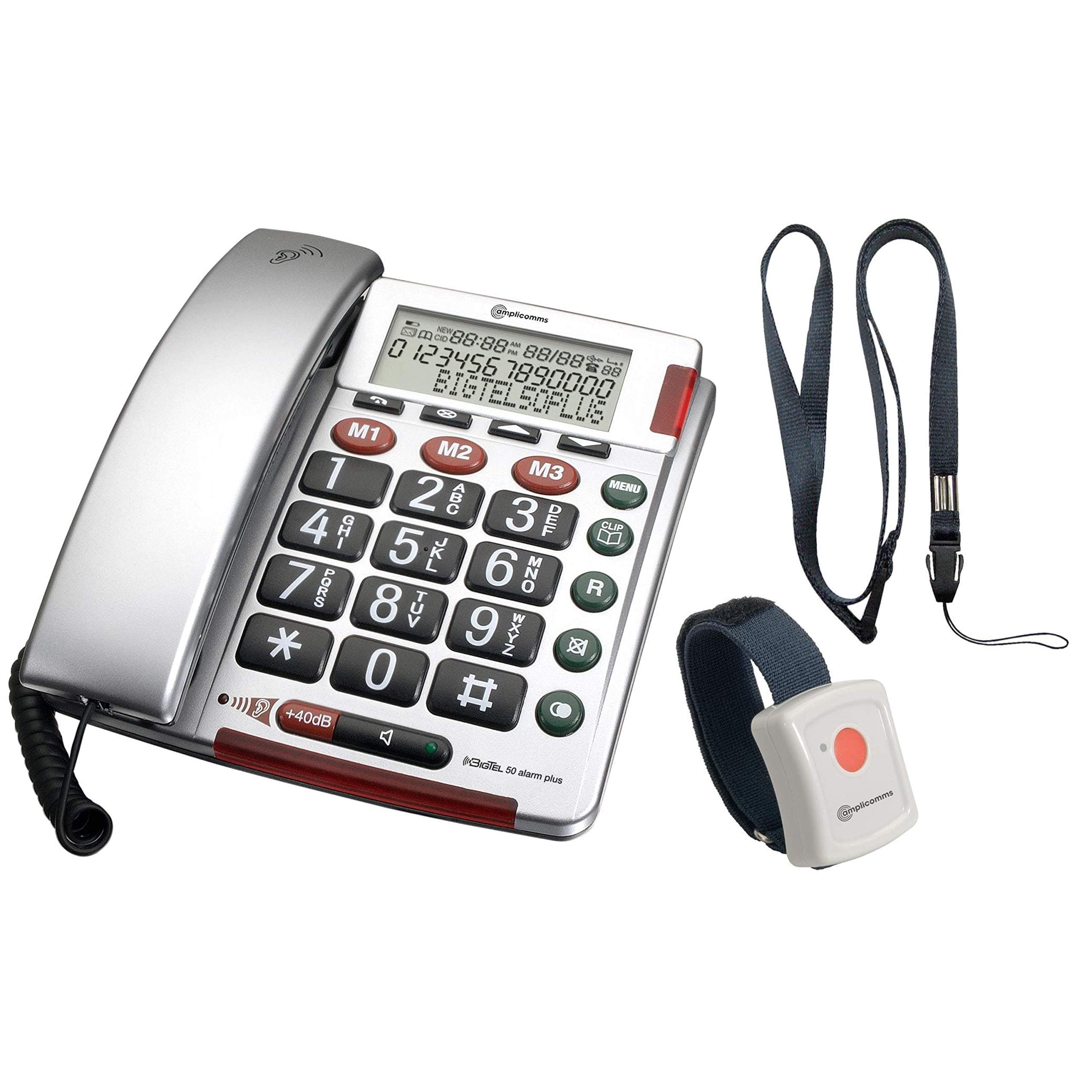 Amplicomms BigTel 50 Plus - Big Button Phone for Elderly with Caller Display - Loud Phones for Hard of Hearing - Big Number Telephone