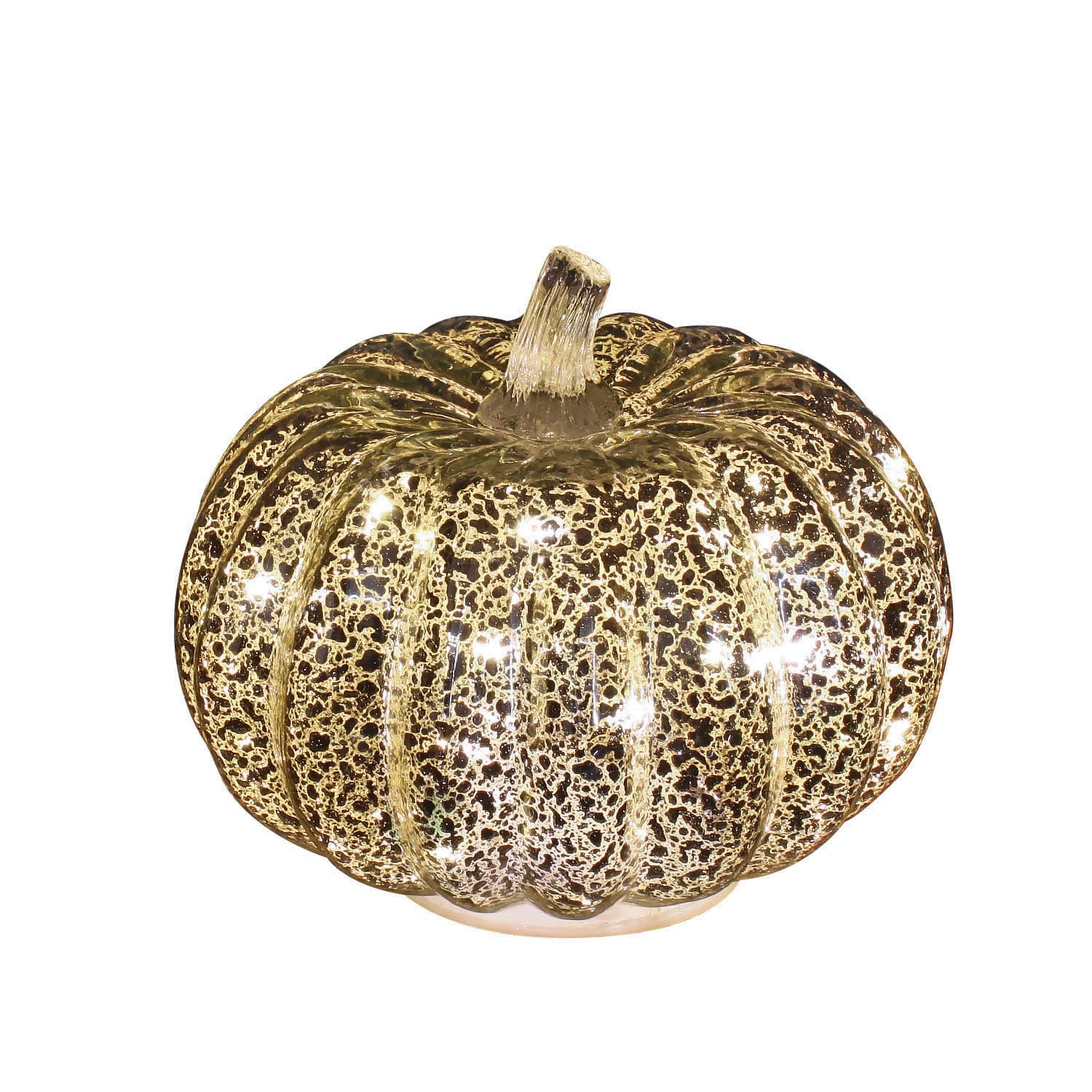 simpdecorGlass Pumpkin Light with Timer 14cm Height Mercury Glass Light up Pumpkin Light Silver Home Lamp for Halloween,Fall Autumn,Thanksgiving,Harvest,Tables Centerpieces,and Other Decorations