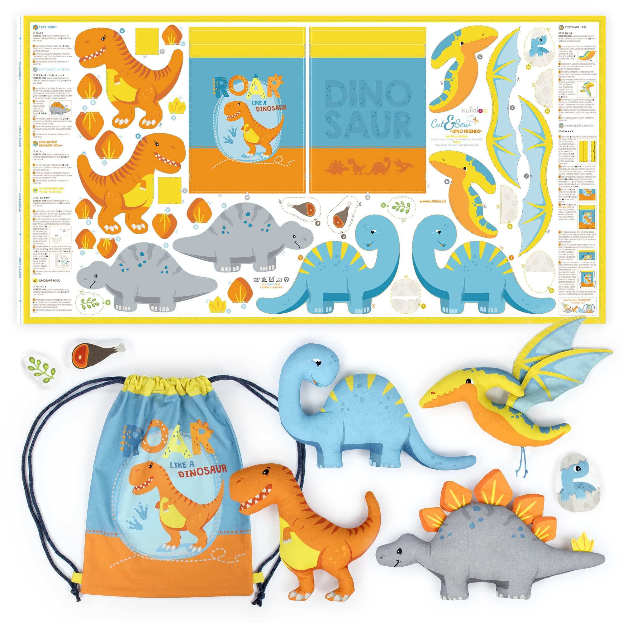 Cut & Sew Fabric Panel (Dino Friends)