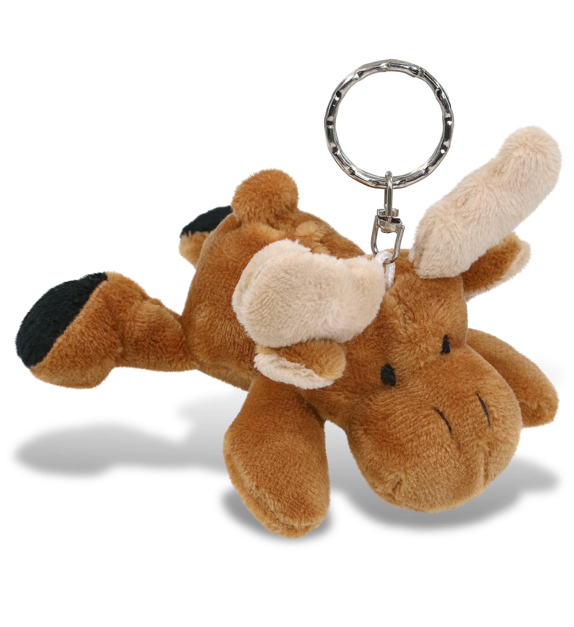 Plush Moose Stuffed Animal Keychain - Super Soft Keychain for Backpack, Purse and Handbags, Cute Animal Keychains for Girls and Boys, Ideal Backpack Charms for Wild Animal Lovers - 4 Inches