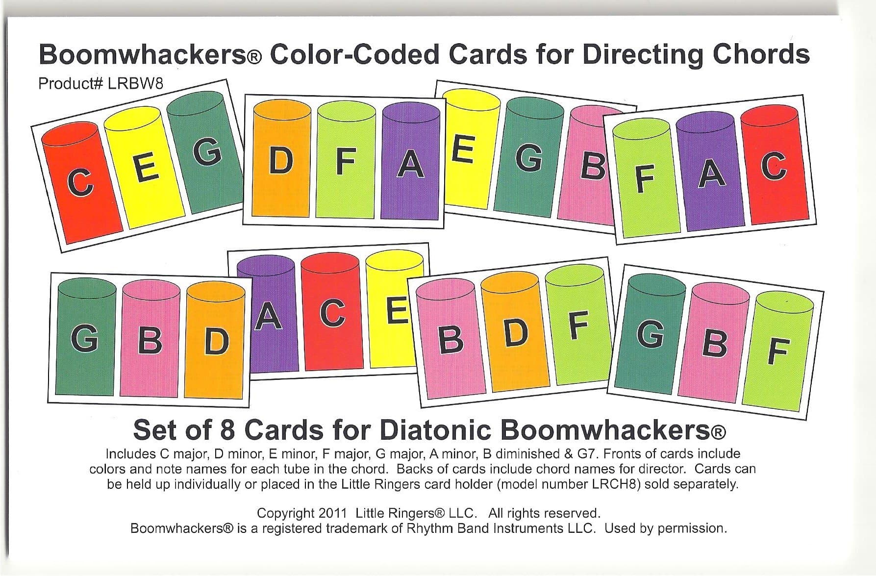 Boomwhackers® Color-coded Cards for Directing Chords
