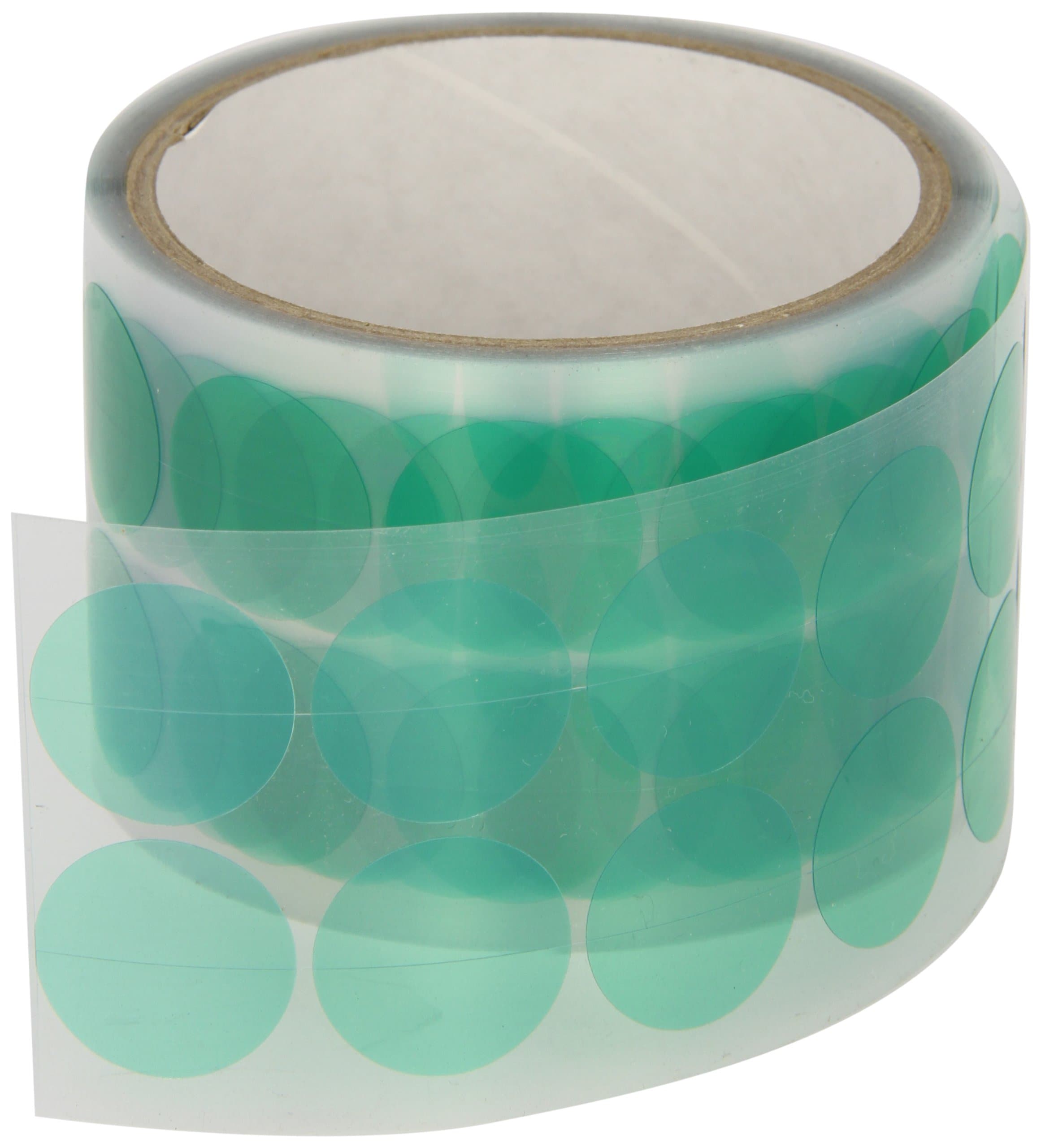 Bertech Polyester Masking Discs, 3" Core, 0 to 400 Degree F Performance Temperature, 50 lbs/inch Tensile Strength, 2 mil Thick, 1" Width, Green (500 per Roll)