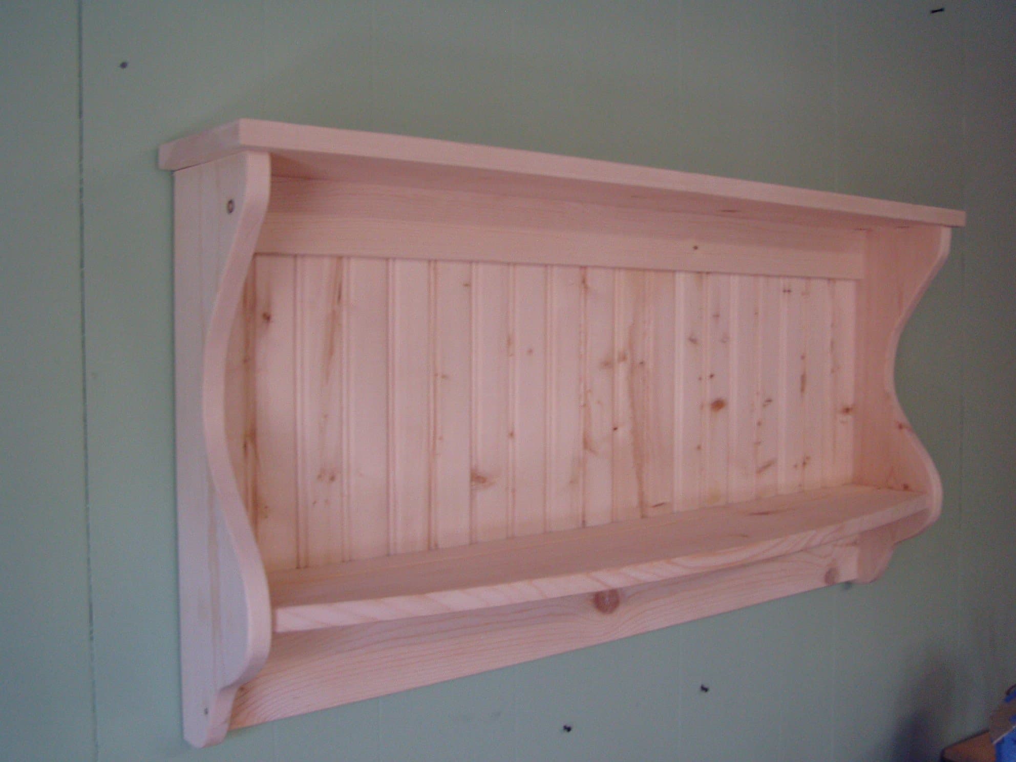 48" Pine Plate Rack Wall Shelf Unfinished