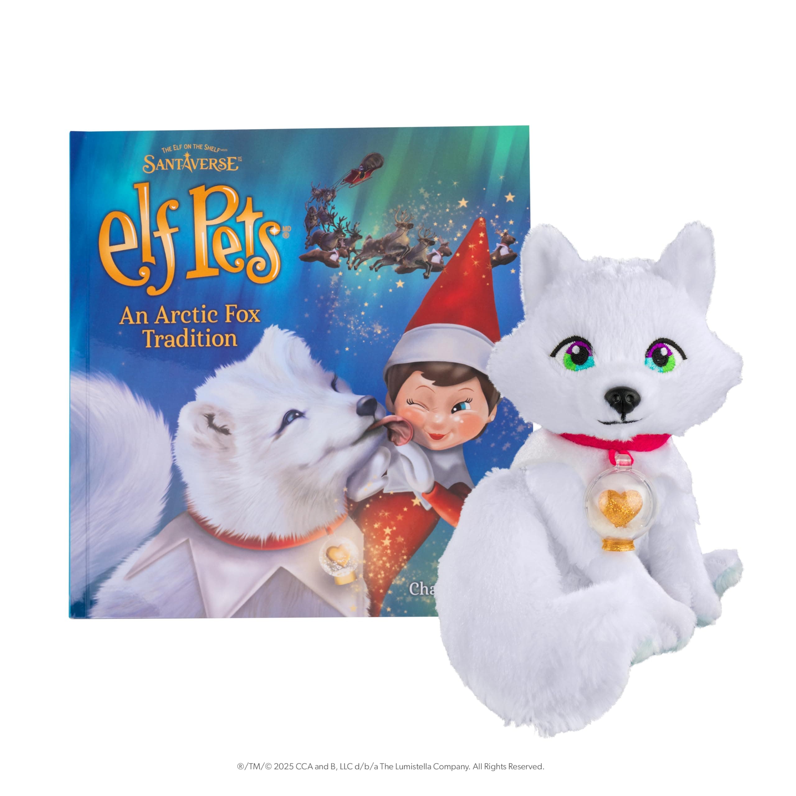 Elf Pets: an Arctic Fox Tradition - Huggable Elf Pet Arctic Fox Stuffed Animal - Includes Beautifully Illustrated Hardbound Storybook, Mini Snow Globe Charm and Official Adoption Certificate.