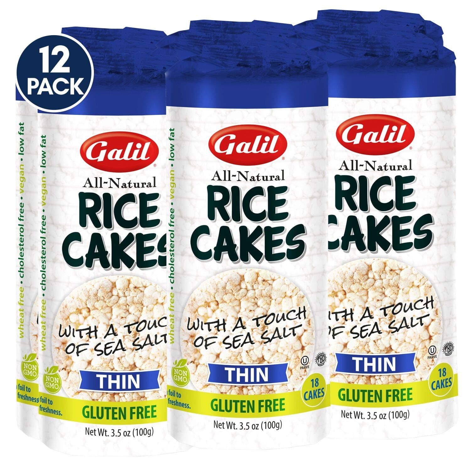 Galil Thin Rice Cakes with Salt, 3.5 Ounce (Pack of 12)
