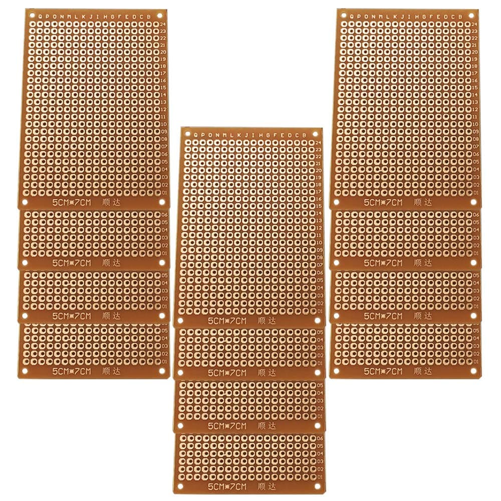 GTIWUNG 12Pcs Universal PCB Board, Double Side Prototyping Board, Prototype Board Kit, Circuit Boards Perfboards for DIY Soldering, 5cmx7cm