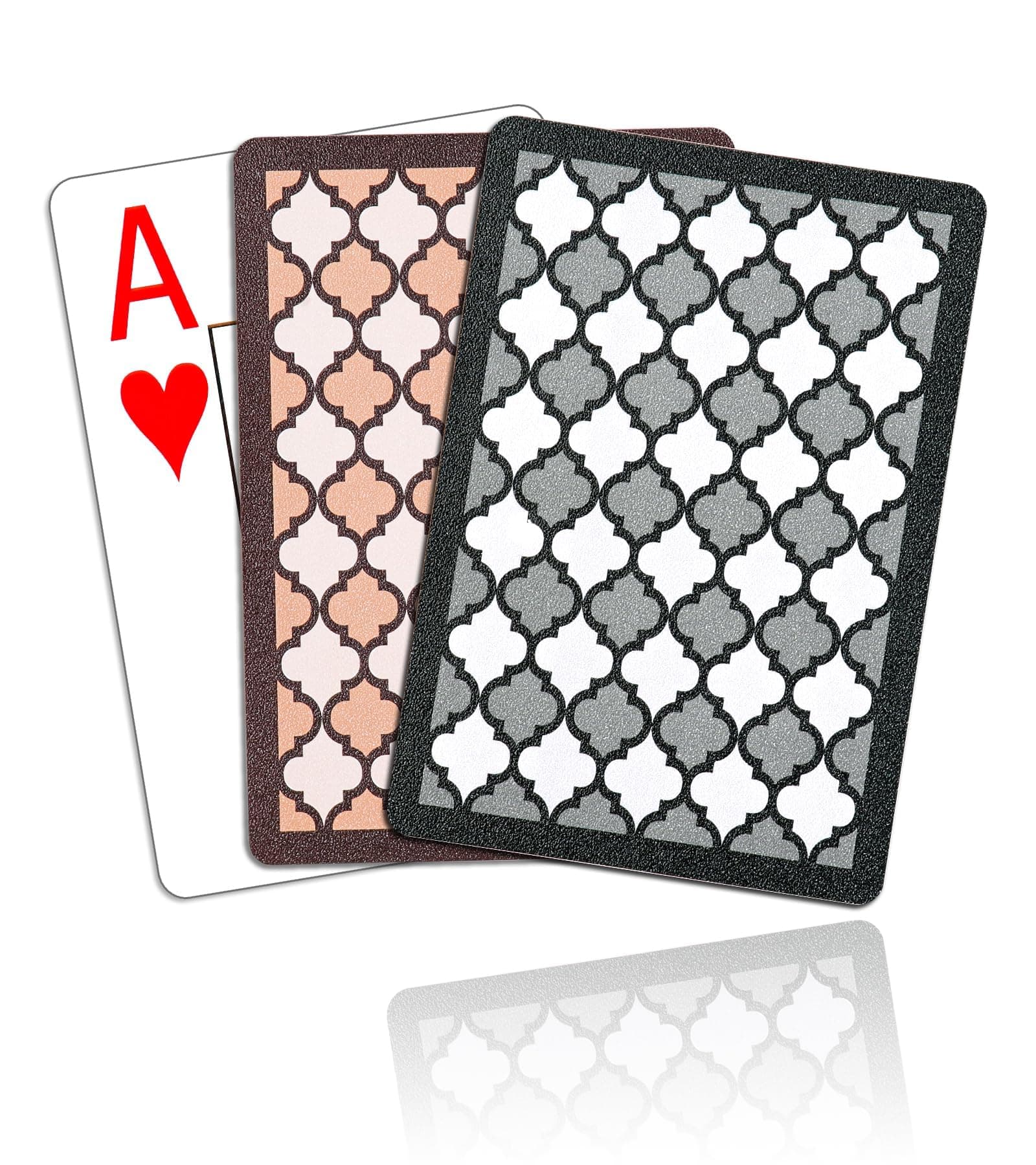 Teskyer 2 Pack Waterproof Playing Cards, 100% Plastic Premium Durable Poker Cards, 2 Deck of Cards - Large Index