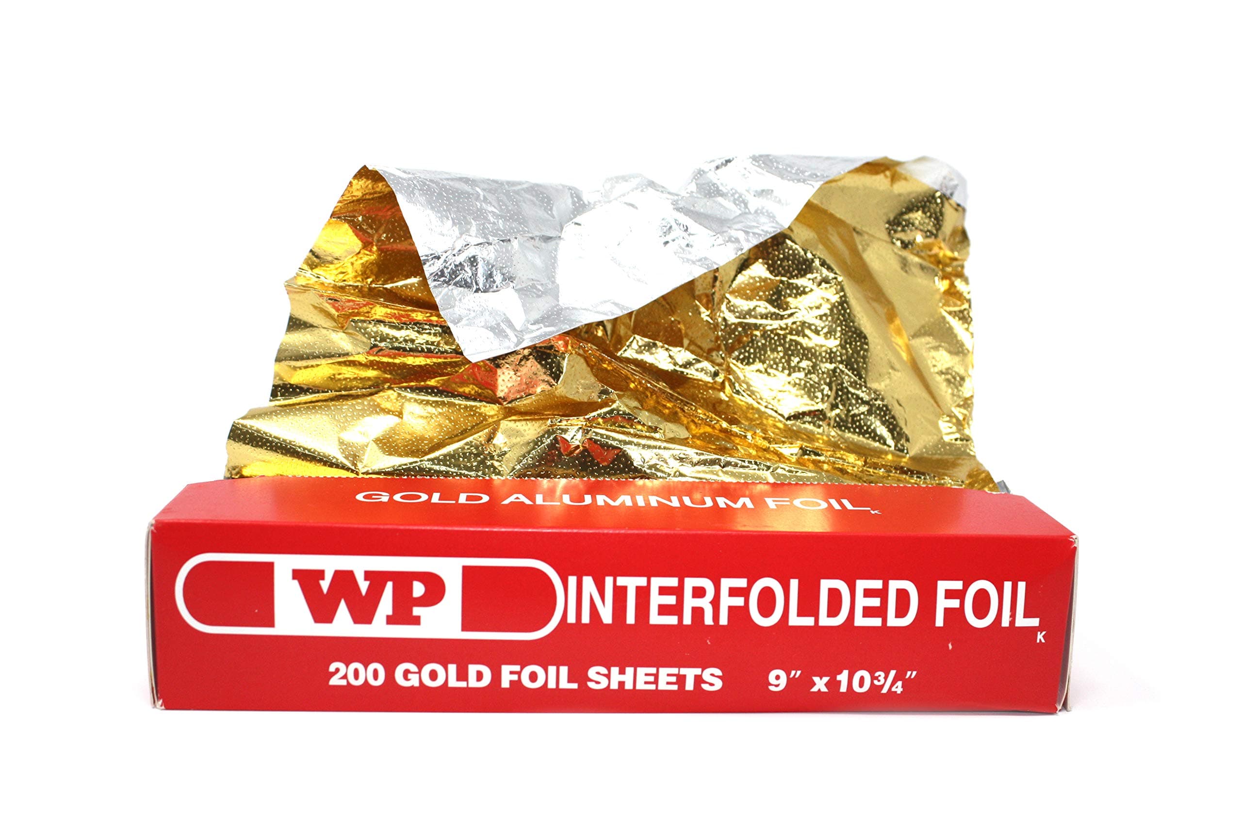 Western Plastics 9" x 10.75" Gold and Silver Interfolded Aluminum Foil Pop-Up Sheets | Pack of 200