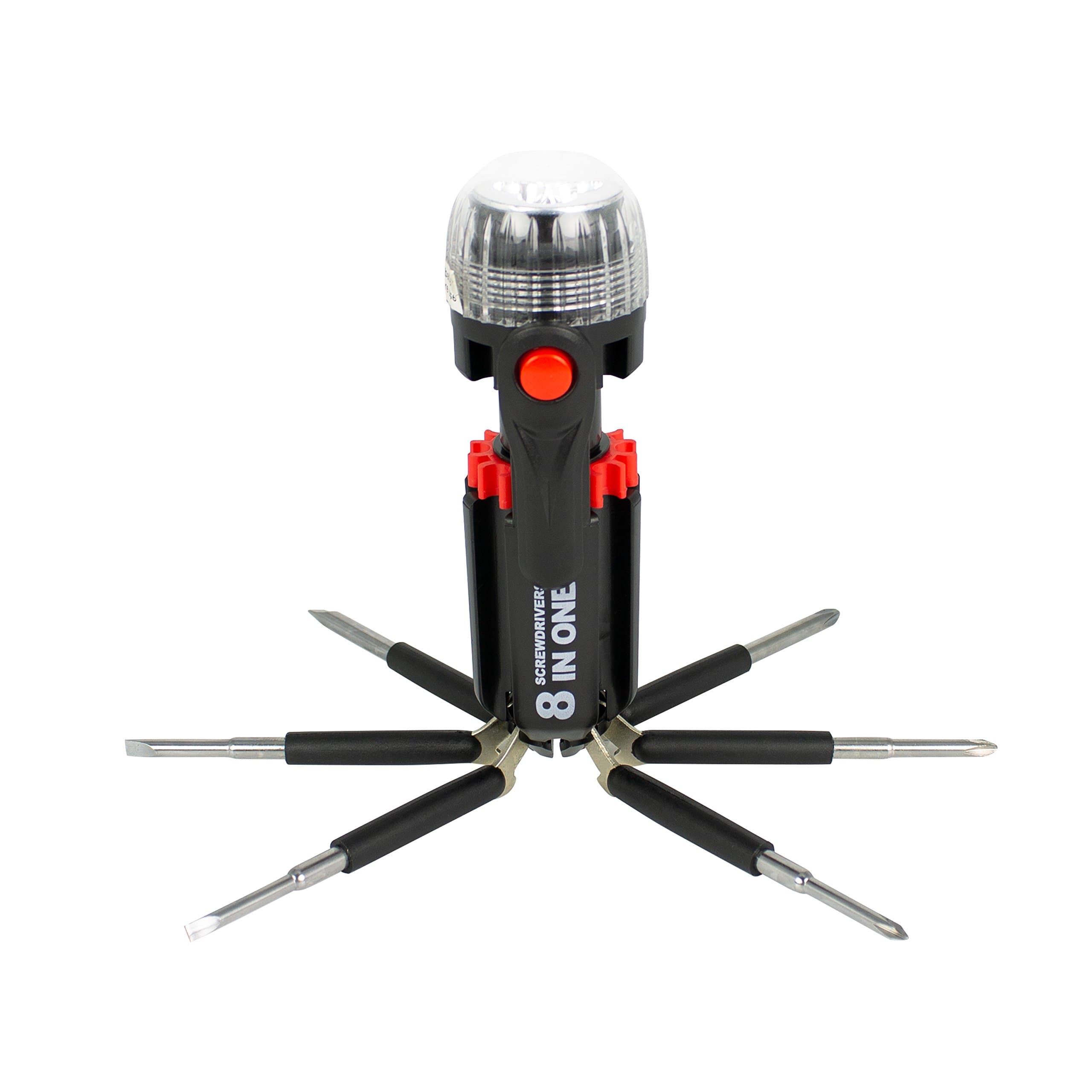 Tool Tech 53390 8-in-1 Screwdriver Multi-Tool with Torch