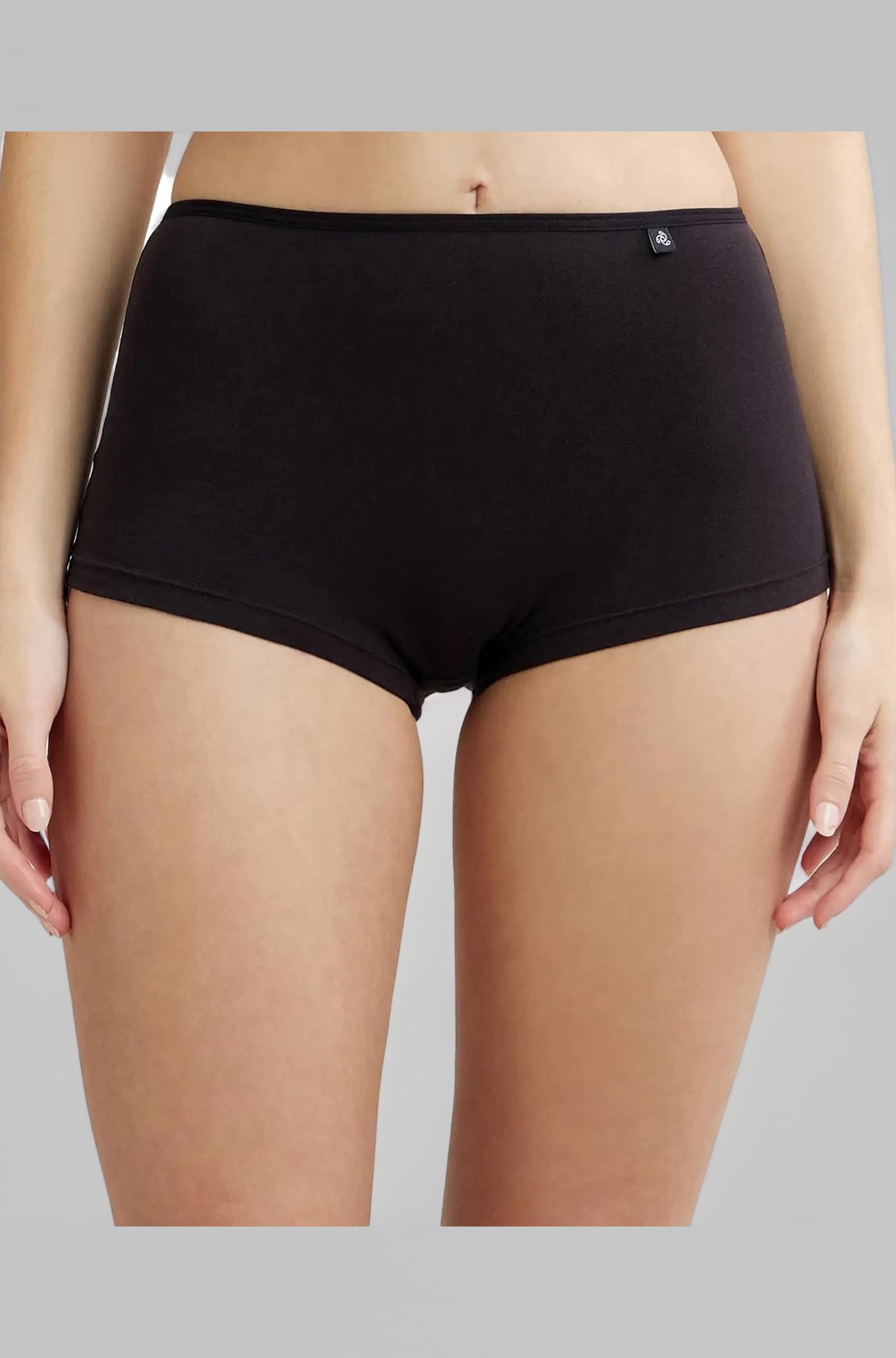 Jockey SS04 Women's High Coverage Super Combed Cotton Elastane Stretch Mid Waist Boy Shorts with Concealed Waistband and Stay Fresh Treatment