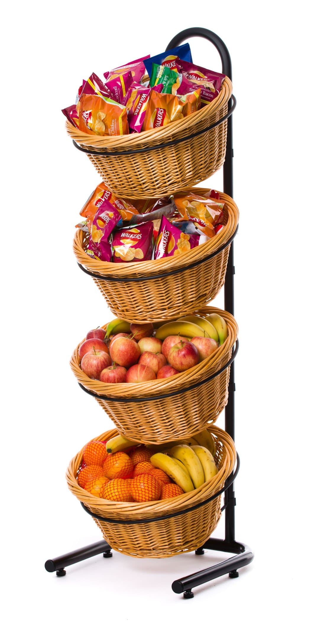 DWD-W4F-4 Tier Wicker Basket Display Stand