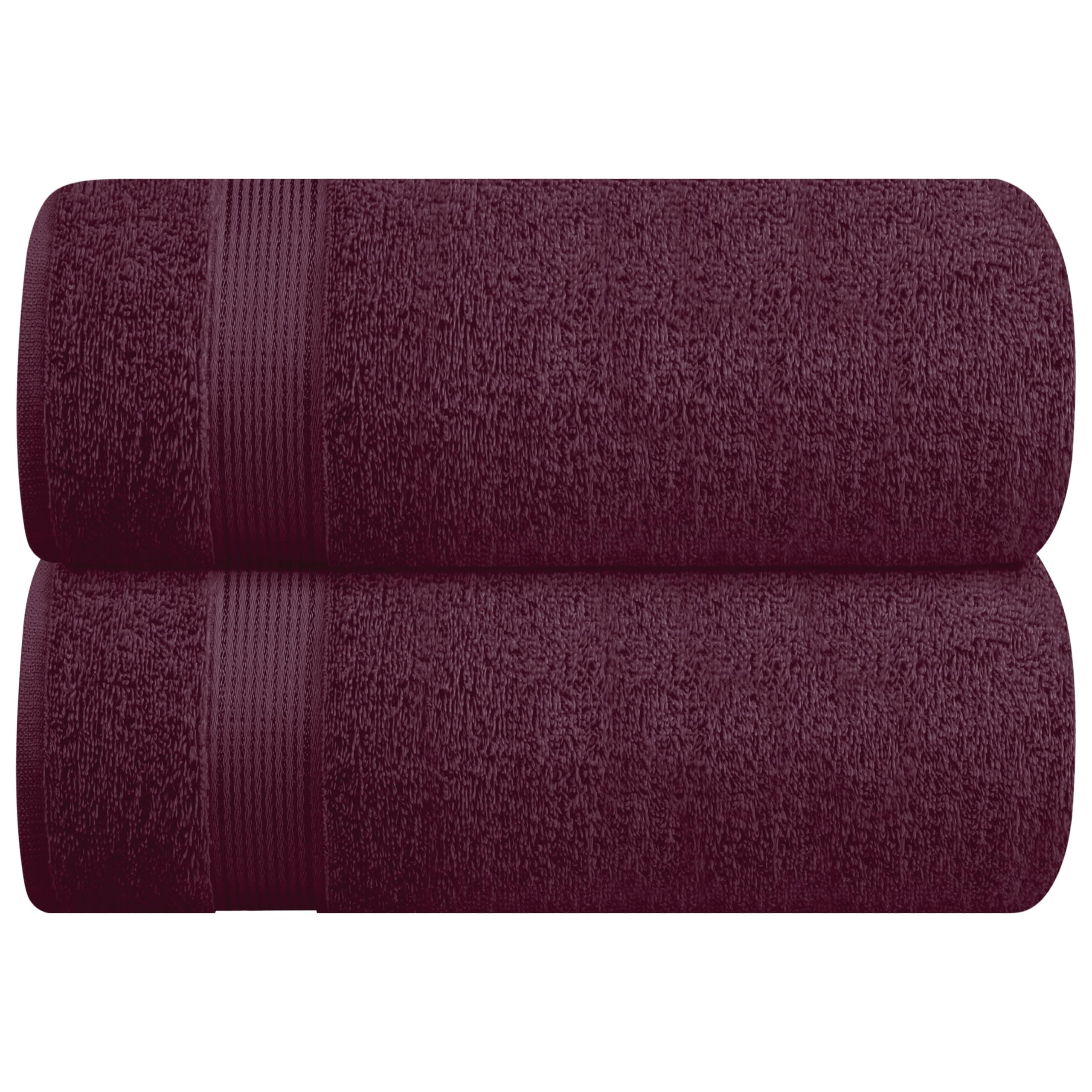 Belizzi Home Cotton 2 Pack Oversized Bath Sheet 35x70, Large Bath Sheet, Ultra Soft, Absorbent, Compact, Eco-Friendly, Recyclable, Quick Drying and Lightweight Towel - Burgundy