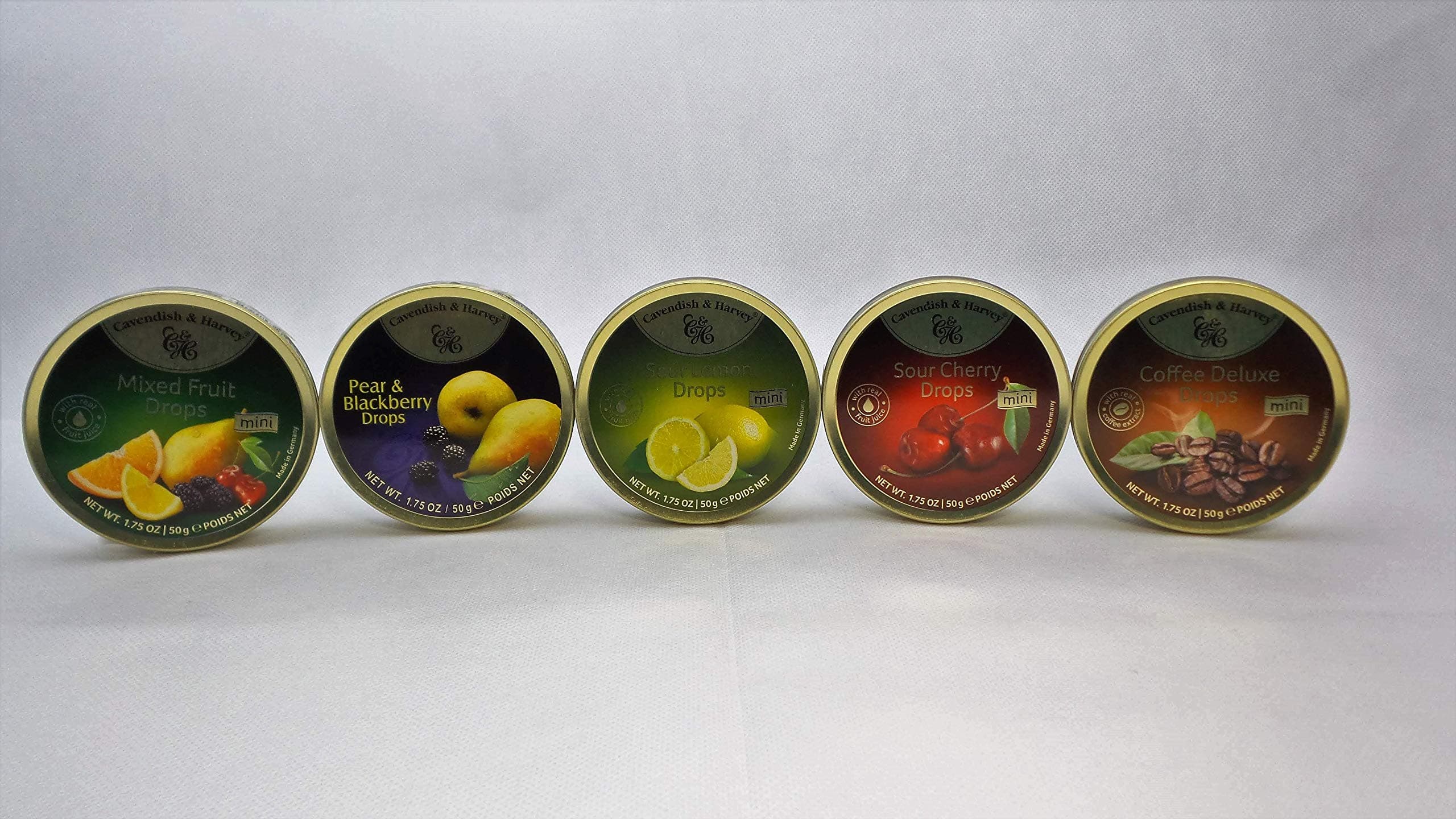 Cavendish & Harvey Variety Pack 5 Count - Lemon Drop, Mixed Fruit, Sour Cherry, Pear and Blackberry, Coffee