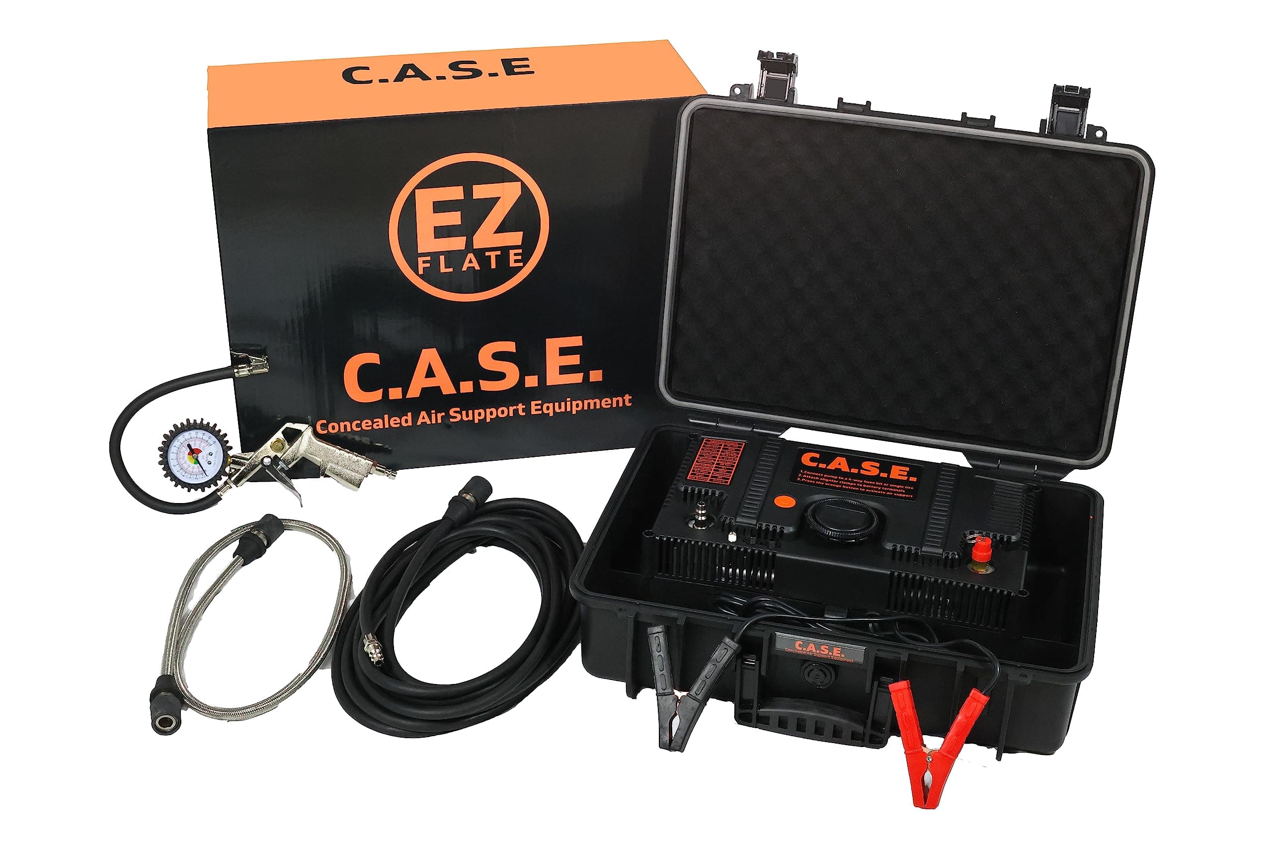 EZ FLATE C.A.S.E. 12 Volt Air Compressor Built Into Heavy Duty Case | Dual Compressor | 10.6 CFM | Offroad Air Compressor 4x4 |150 PSI | Portable Inflator With Pressure Gauge