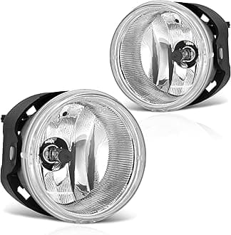 Fog Lights For Dodge Caravan Charger Challenger Caliber Chrysler Pacifica Sebring Jeep Patriot Compass (OE Style Clear Lens w/Bulbs)