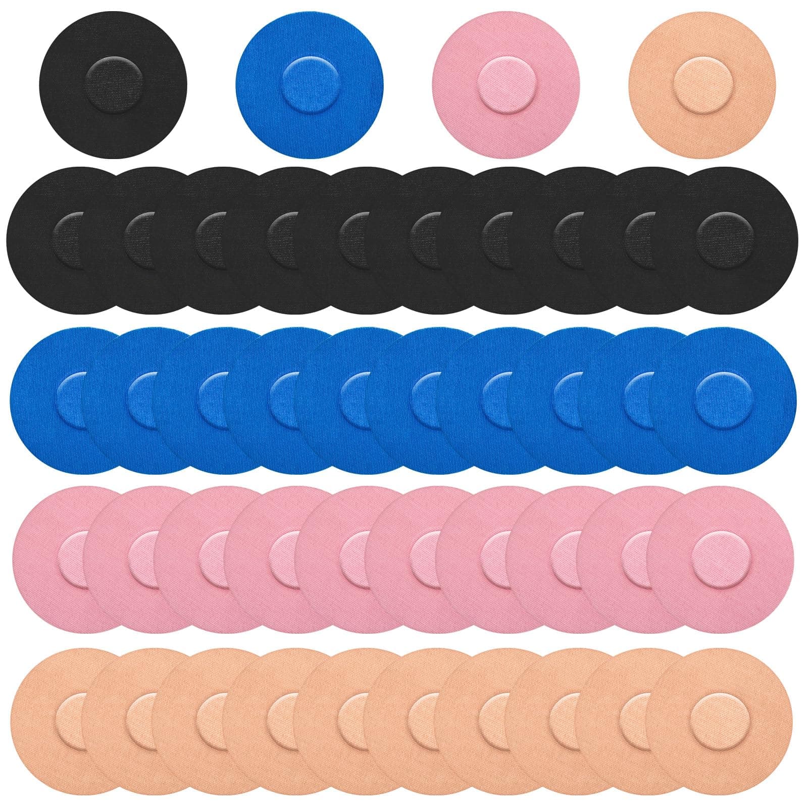 40 Packs 2/3 Sensor Libre Covers Waterproof Adhesive Patches Tape Sensor Protection for Swimming Sports,Pink+Blue+Black