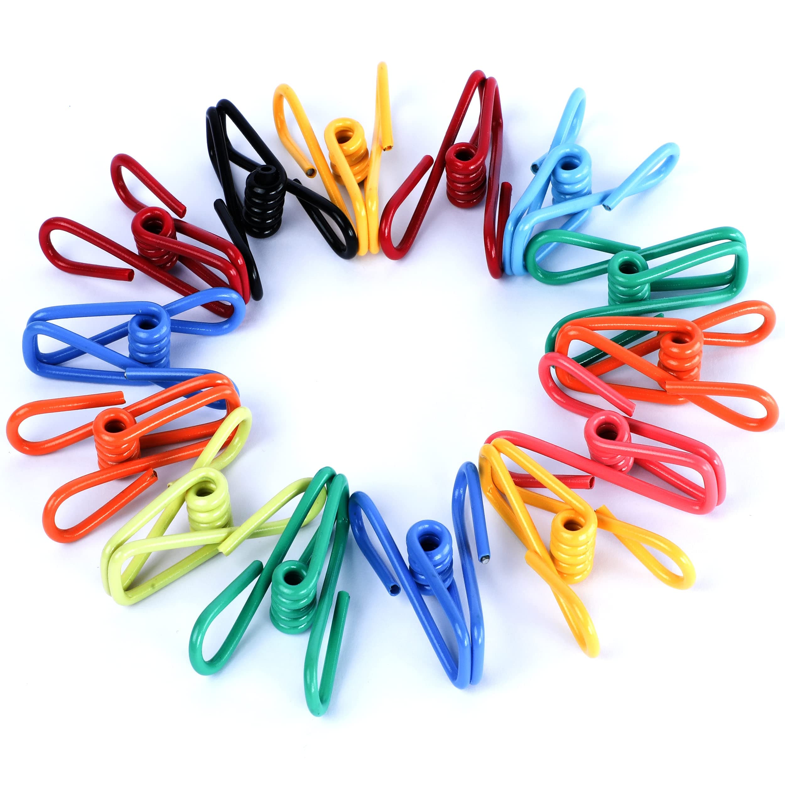 30 Pack Assorted Chip Bag Clips Utility - PVC 2 Inch Coated Colorful Sealer for Sealing Food - Paper Holder, Clothesline Clip for Laundry Hanging, Kitchen Bags, Multipurpose Clothes Pins