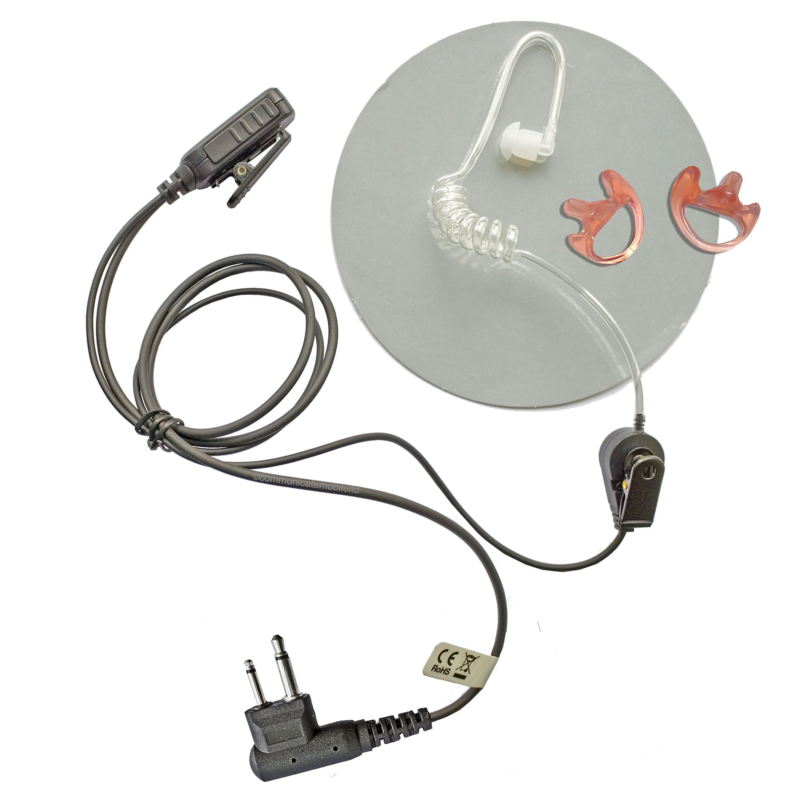Communicate Mobile MOTOROLA EARPIECE BUNDLE WITH EAR MOULD PAIR - GP300, CP040, DP1400 COVERT ACOUSTIC TUBE & MICROPHONE