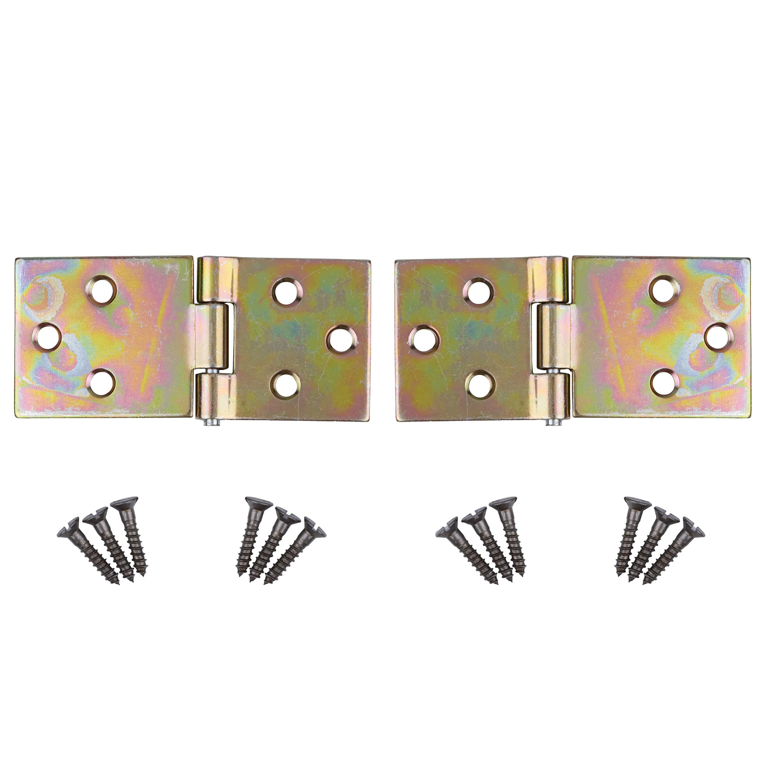 HS-1 Zinc Plated Steel Drop Leaf Table Hinge - 2 Pc/Pack + Free Bonus (Skeleton Key Badge) (1)
