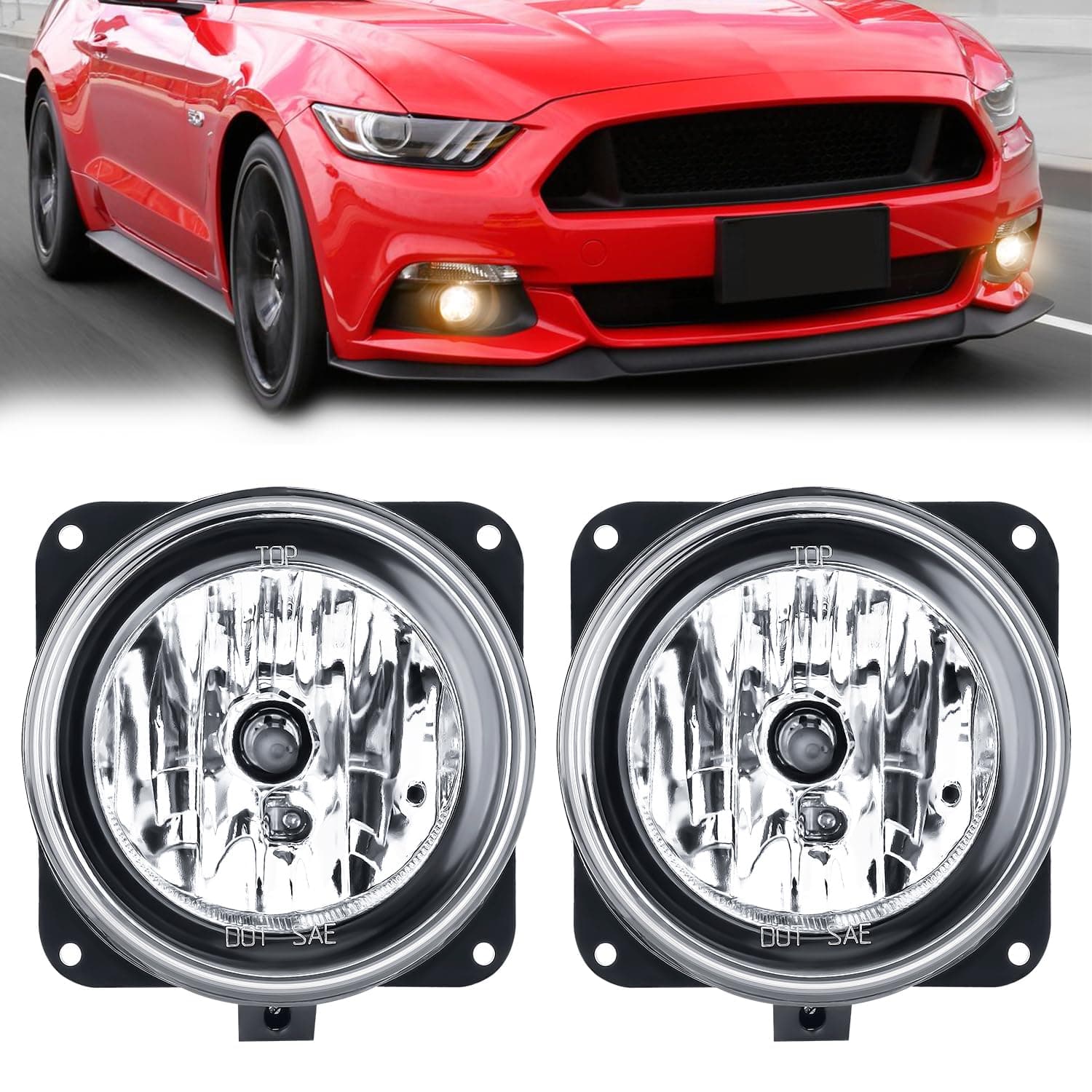 Nilight Fog Lights Assembly Compatible with 2002 2003 2004 2005 2006 Ford Focus SVT 2005 2006 Ford Escape 2003 2004 Ford Mustang Cobra 2002 Lincoln LS Fog Light Replacement, 2 Year Warranty
