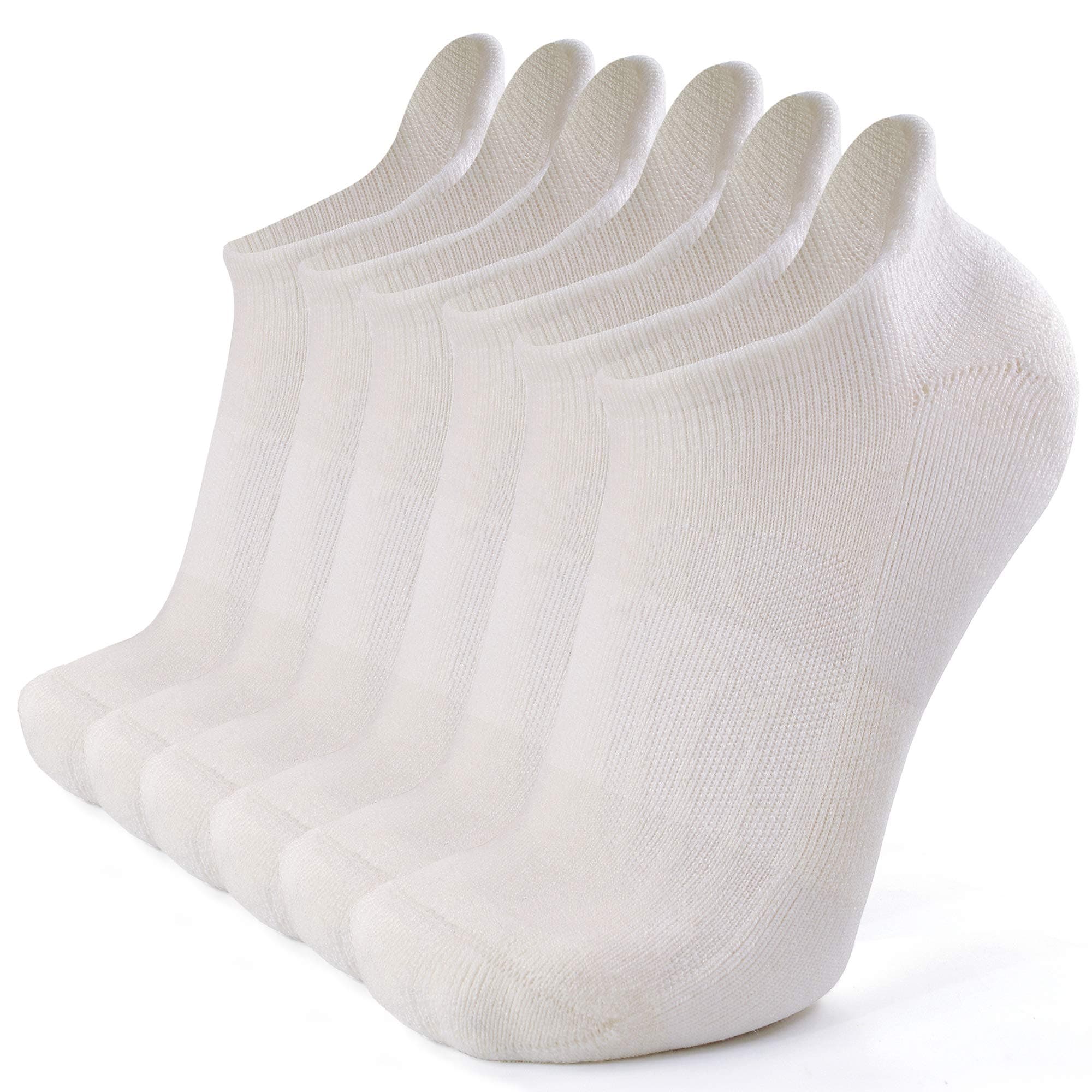 Merino Wool Compression Support Ankle Running Hiking Socks for Men Women, Soft Thick Cushion Tab Socks 3/6 Pairs