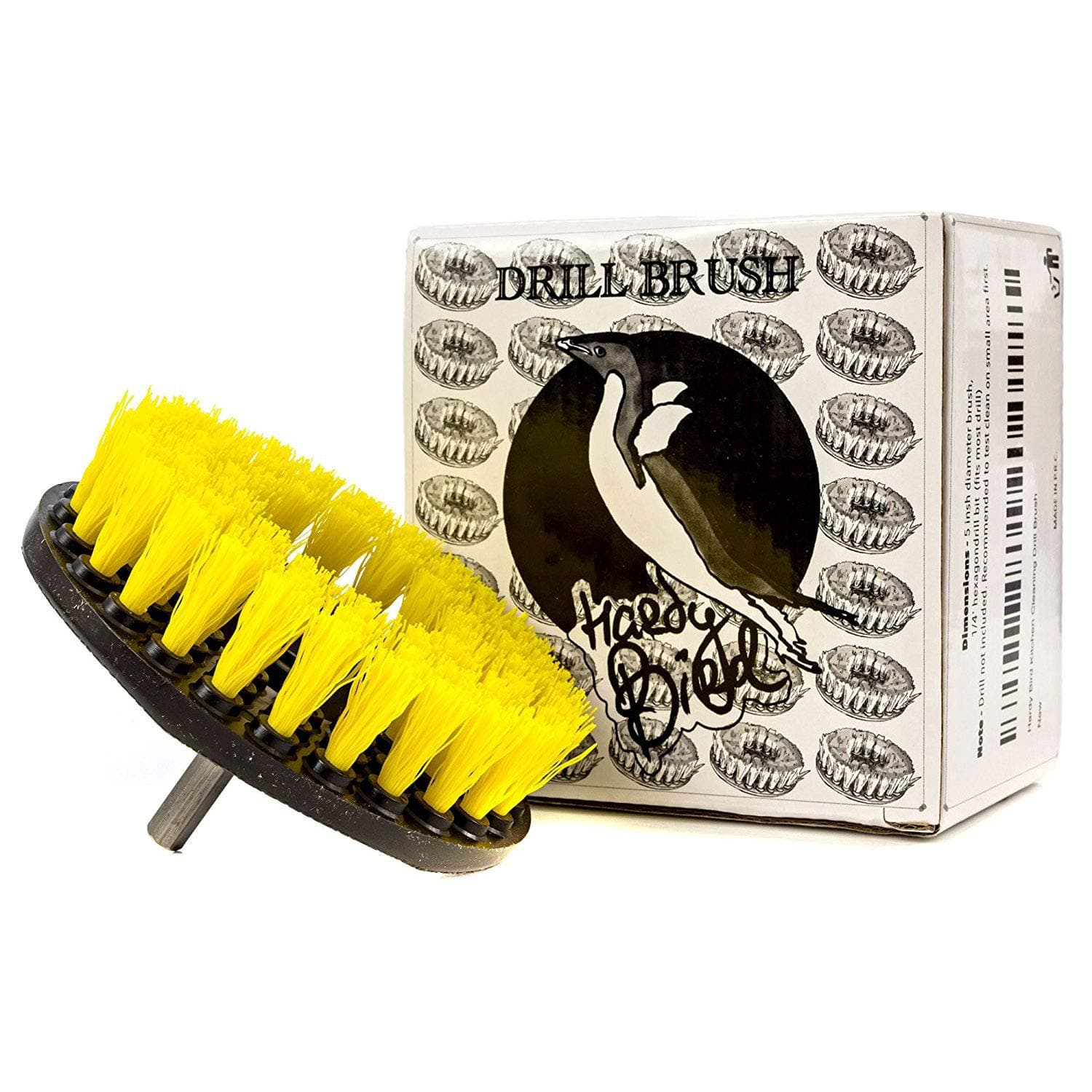 Multi Purpose 5 Inch Power Scrubber Drill Brush Attachment for Cleaning Bathroom Tile Grout and Much More with Heavy-Duty Medium Stiff Bristles