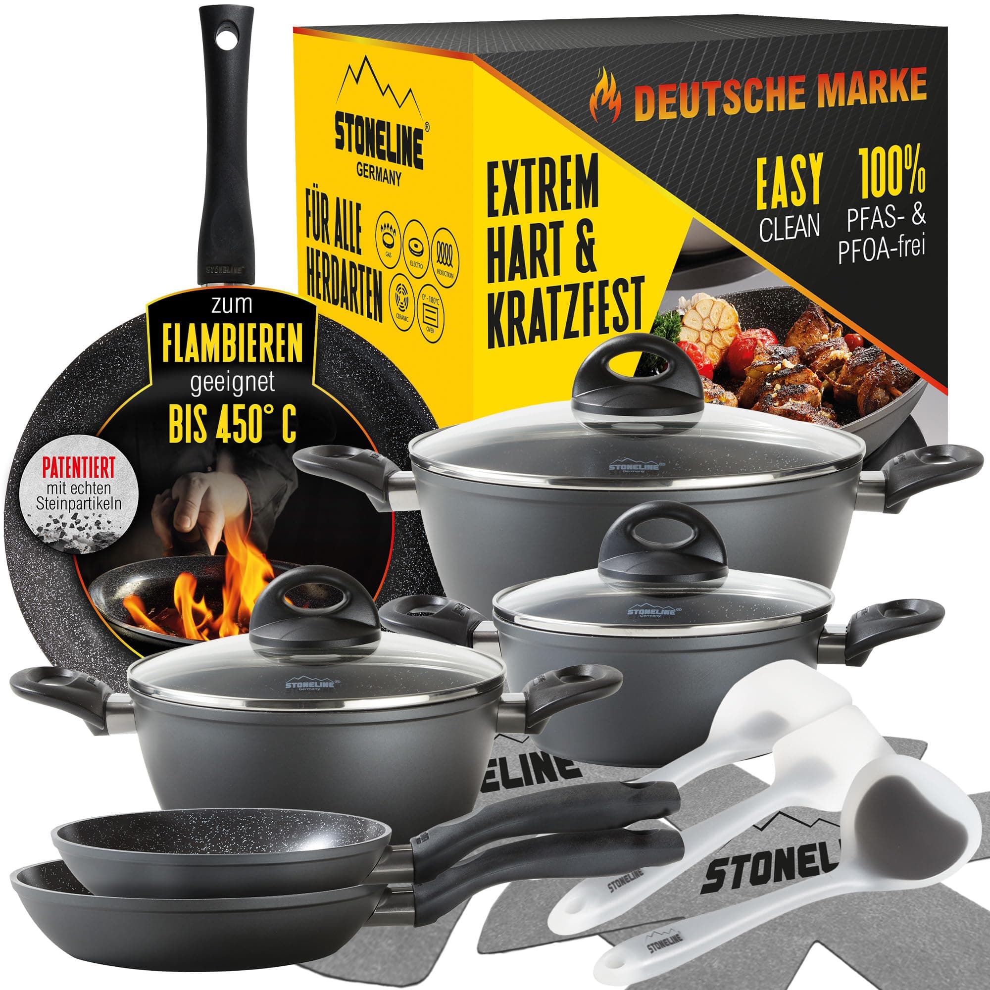 STONEDINE® Ceramic Cookware Set, 14 pieces.