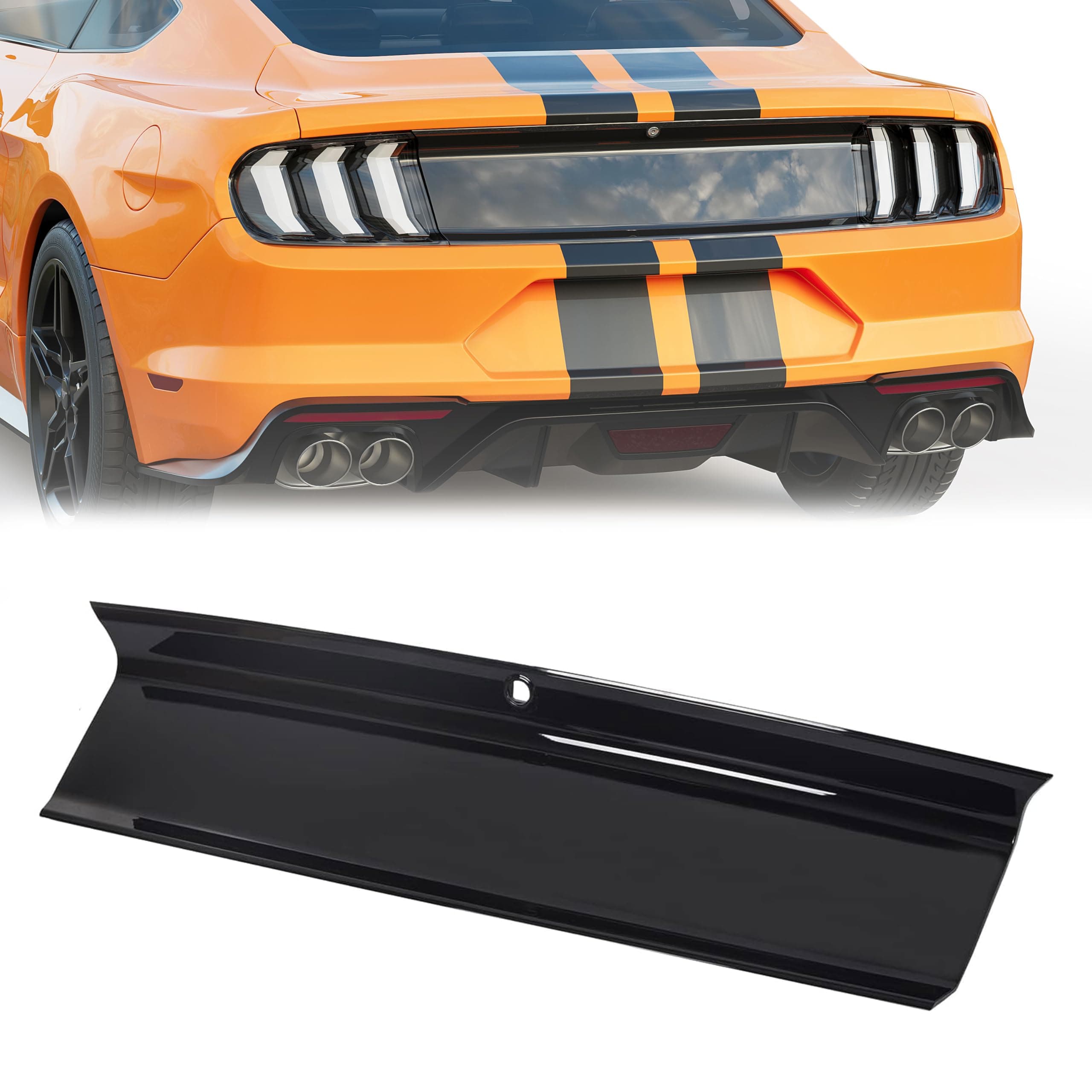KUAFU Rear Decklid Trim Panel Compatible with 2015-2023 Ford Mustang GT Trunk Boot Cover - Black