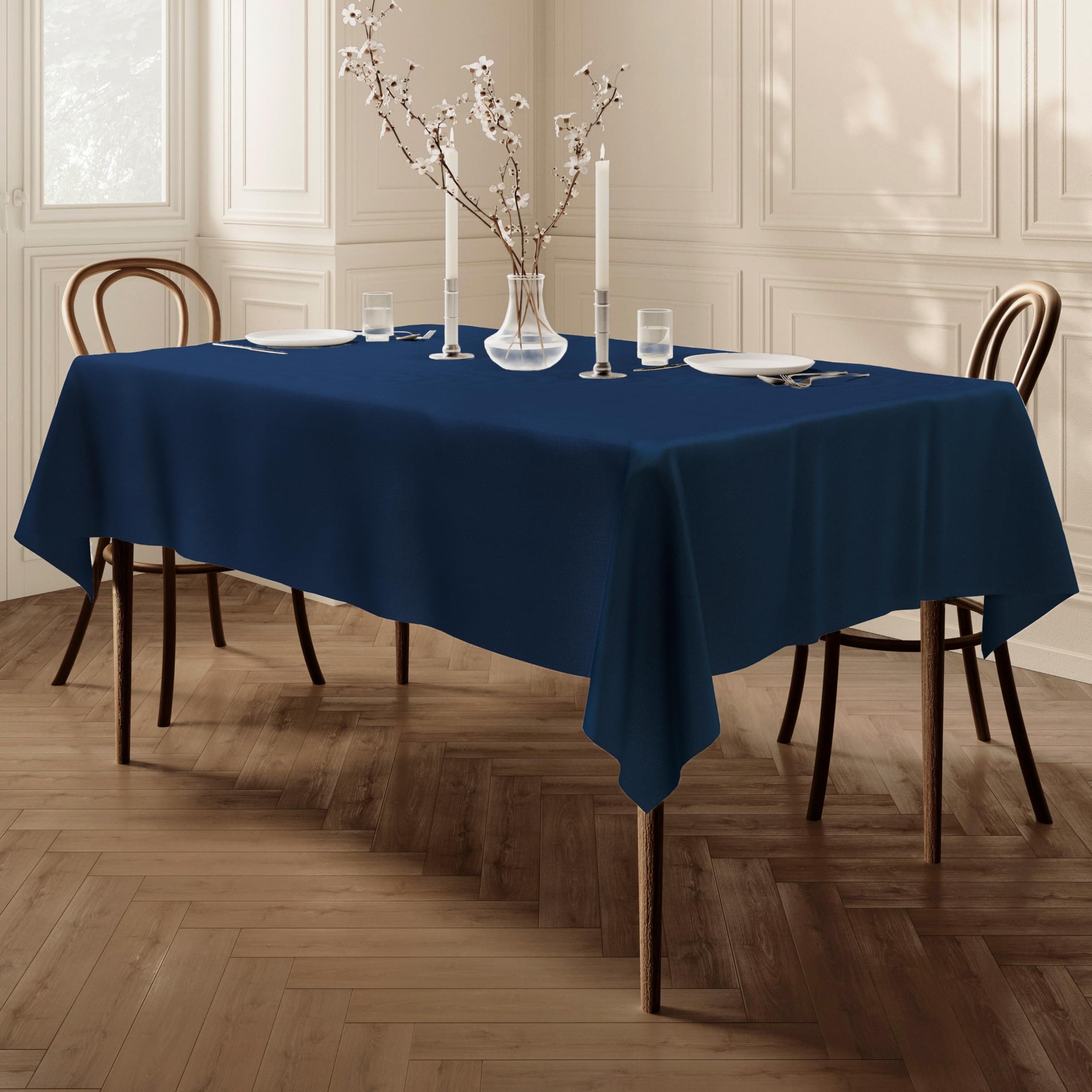 Home Direct Quality Rectangular Fabric Tablecloth 140x180cm 55"x70" Navy