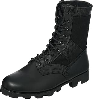 Combat Boots Men, 8" Lightweight Military Jungle Boots, Breathable Tactical Work Boot With Side Zip for Security, Patrol and Daily Wear（6-8inch）