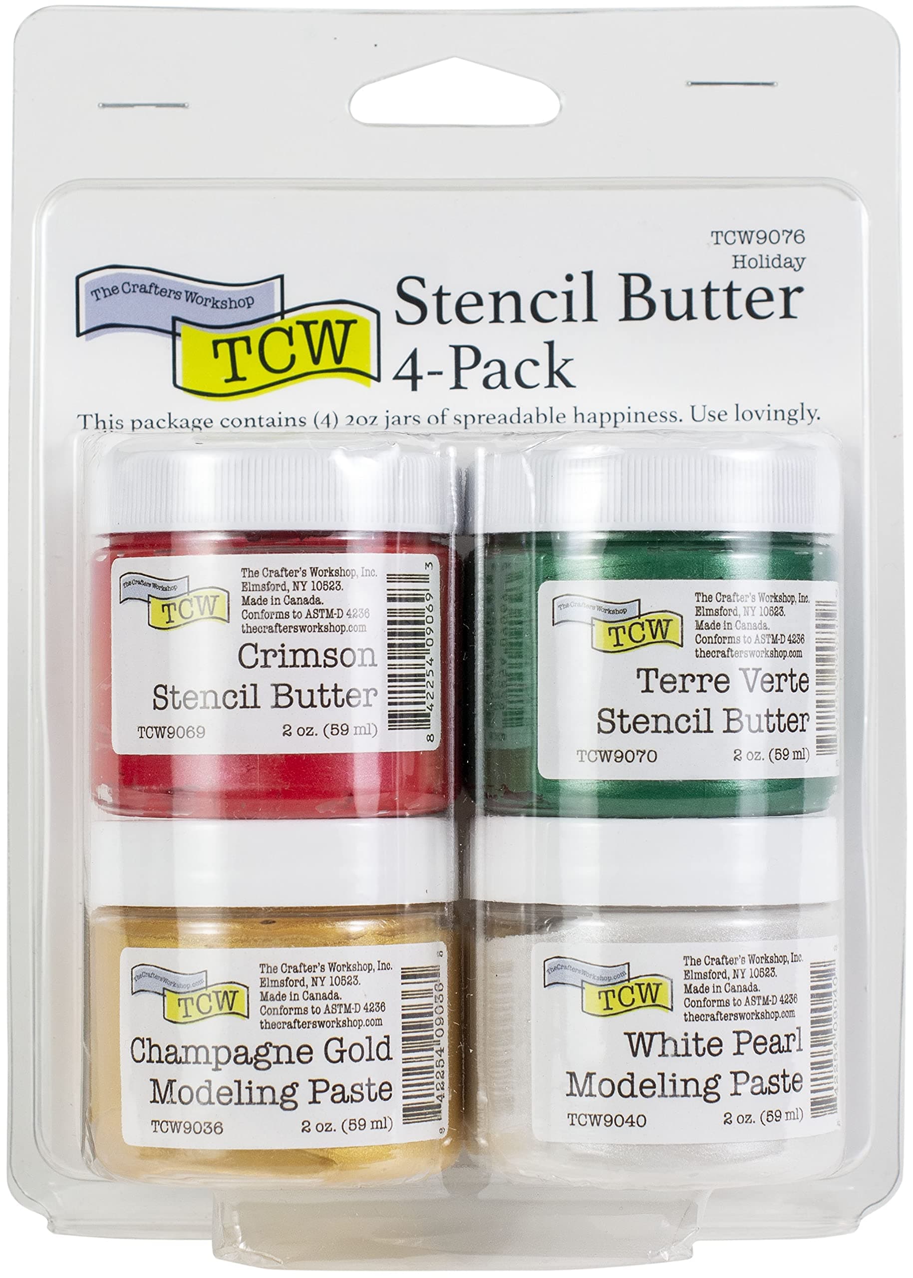The Crafter's Workshop Stencil Butter 4/PKG Holiday, 4 x 2oz