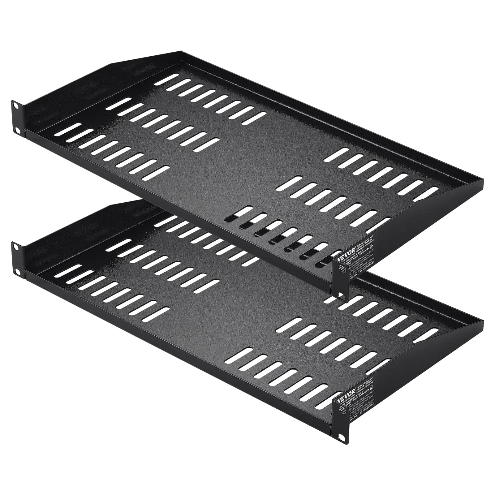 VEVOR 2PCS 1U Server Rack Shelf, Universal Vented Rack Mount Cantilever Tray for 19 inch Network Equipment Rack & Cabinet, 10" Deep Rack Mount Shelf, Weight Capacity 50 lbs Wall Mount Rack Shelf