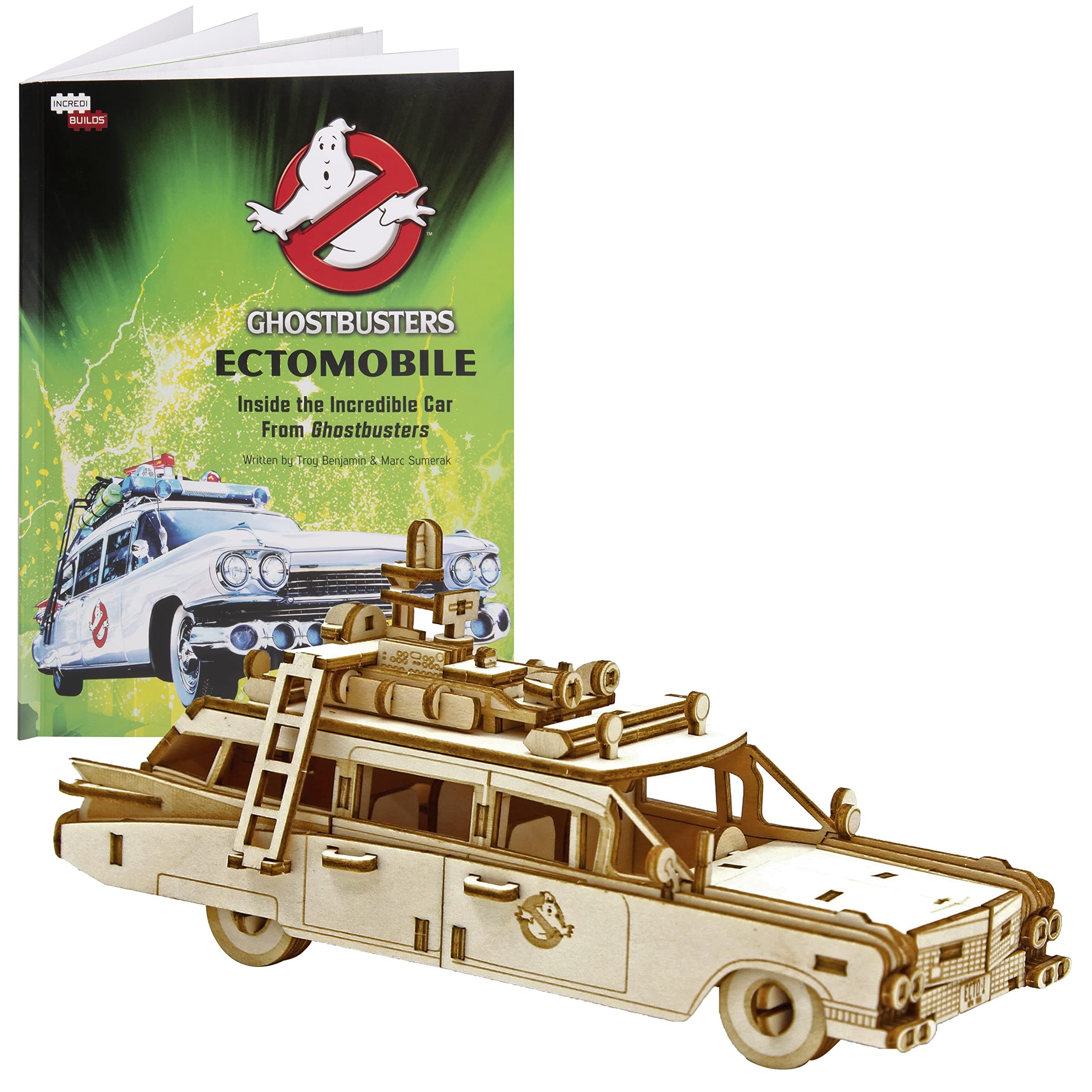 IncrediBuilds Ghostbusters: Ectomobile Book and 3D Wood Model Figure Kit - Build, Paint and Collect Your Own Wooden Model - Great for Kids and Adults,12+ - 15cm