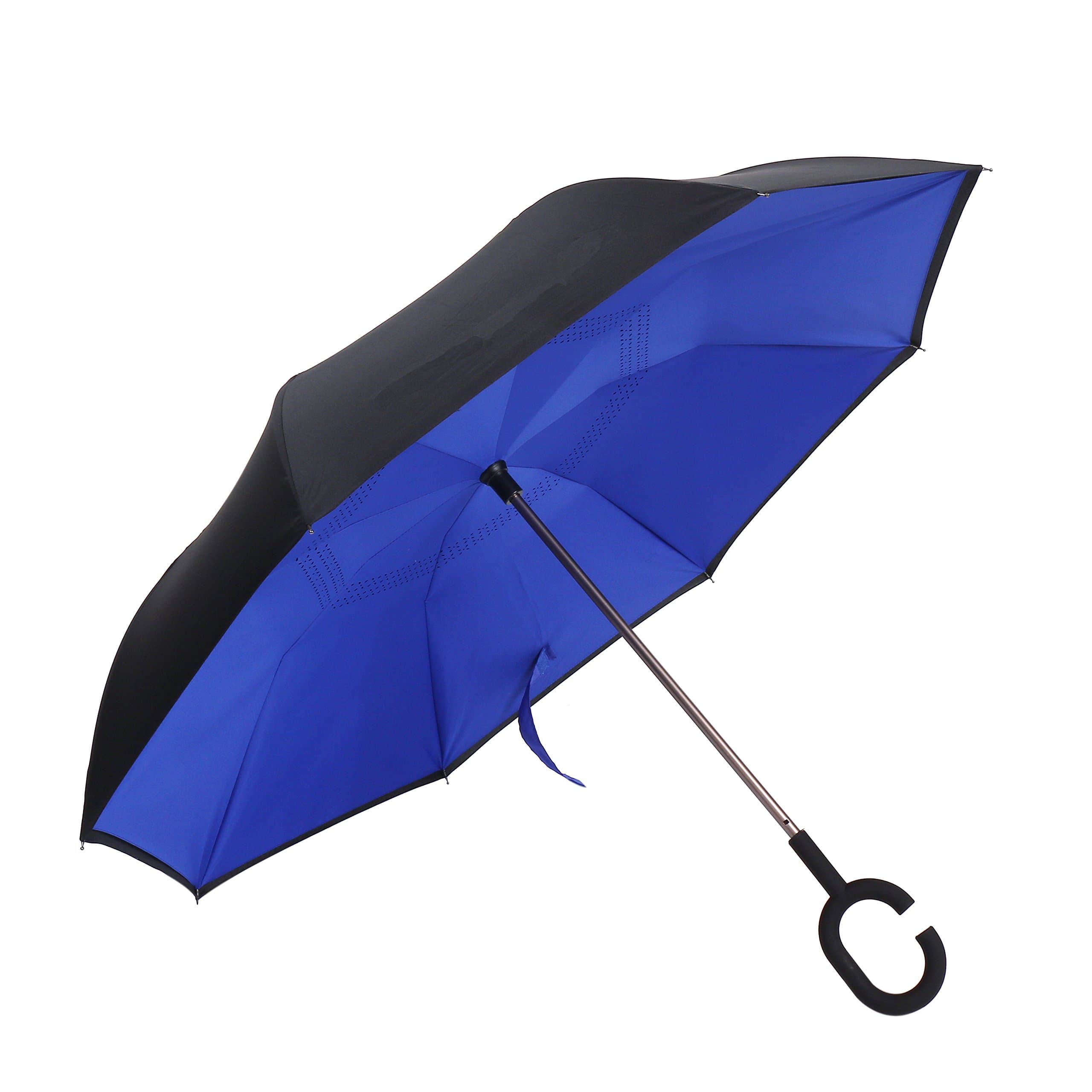 Reverse Umbrella - Inverted Umbrella - Upside Down Umbrella with Stand Alone Feature - Inside Out Umbrella with Aluminum Shaft