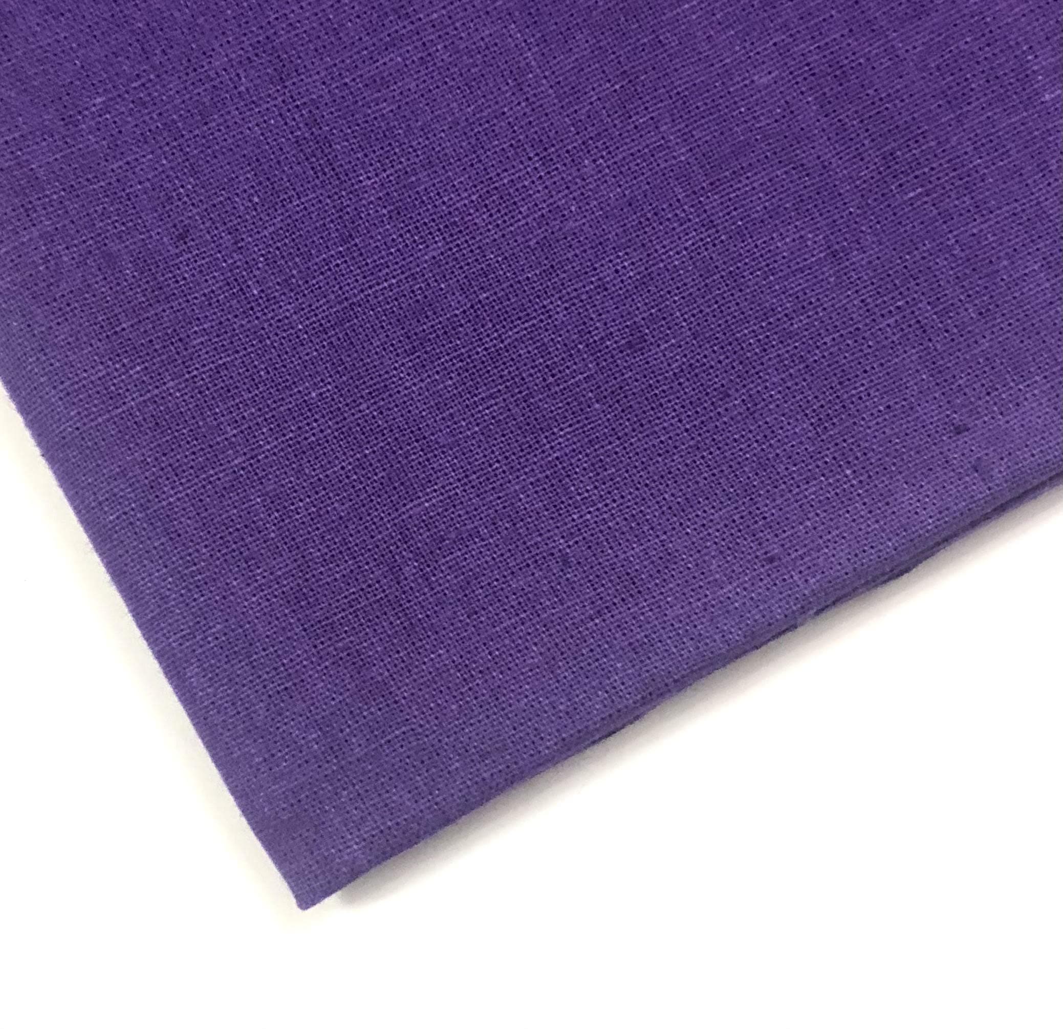 M & J Plain 100% Cotton Fabric - 60 INCH Wide - 10 Colors by (Purple, 1 METRE)