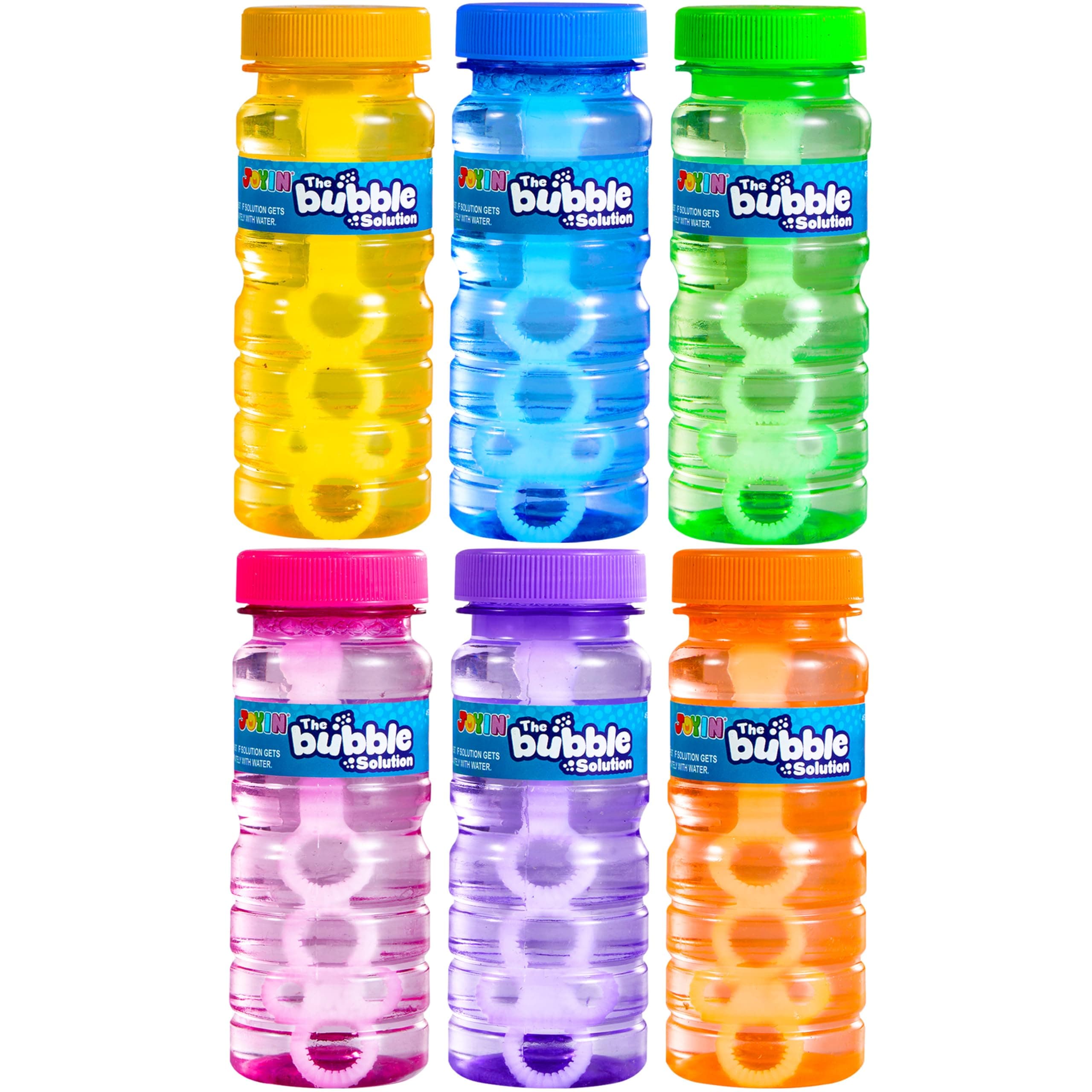 JOYIN Bubble Bottles 6/12/24/36PCS (4oz Solution), Bubbles for Toddlers 1-3, Blow Bubbles Solution Wand Bulk for Party Favors for Kids, Toddler Summer Outdoor Toys Gift for Kids (6)