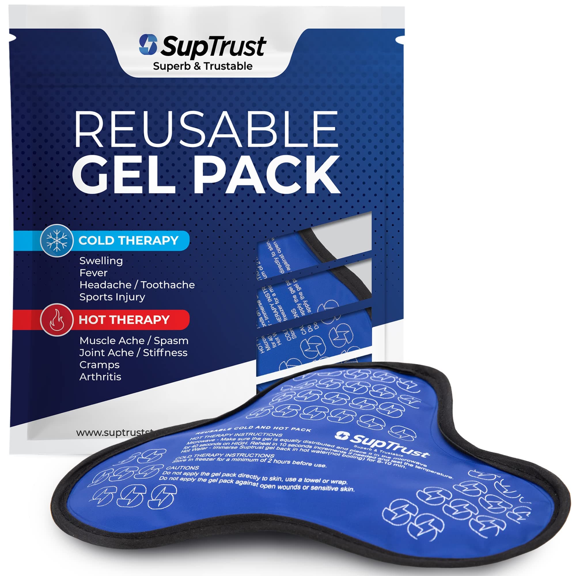 Shoulder Ice Pack for Injuries Reusable: Cold/Hot Therapy Wrap for Rotator Cuff Injuries, Bursitis & Swelling - Gel Ice Pack Reusable Compatible with Suptrust Shoulder Brace for Women and Men