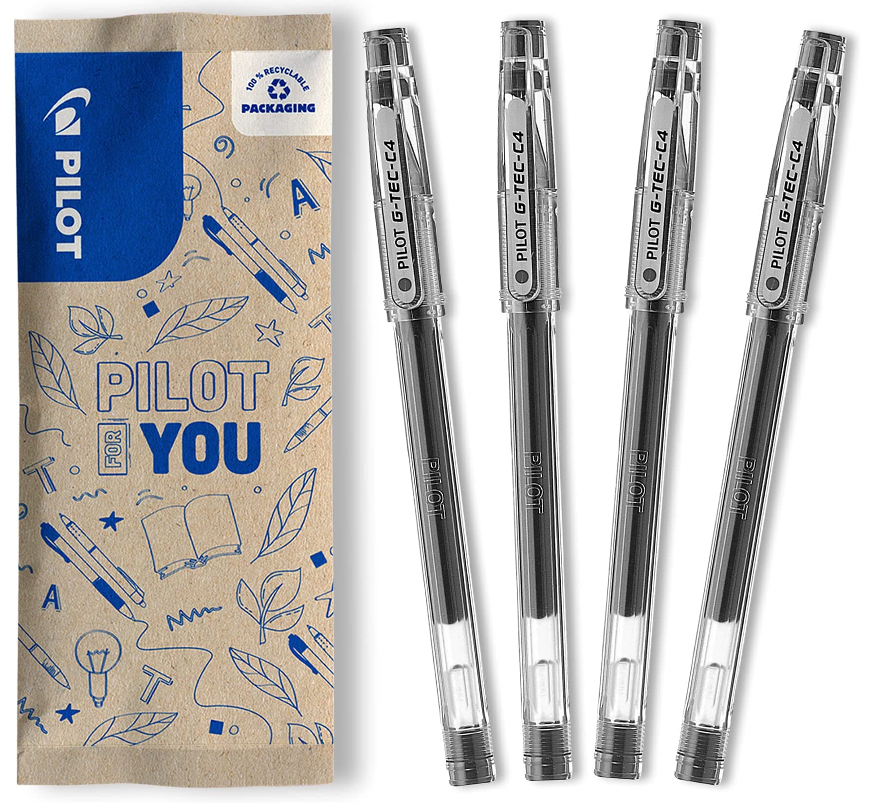 Pilot Gtec C4 gel ball tip - black (4 pieces)