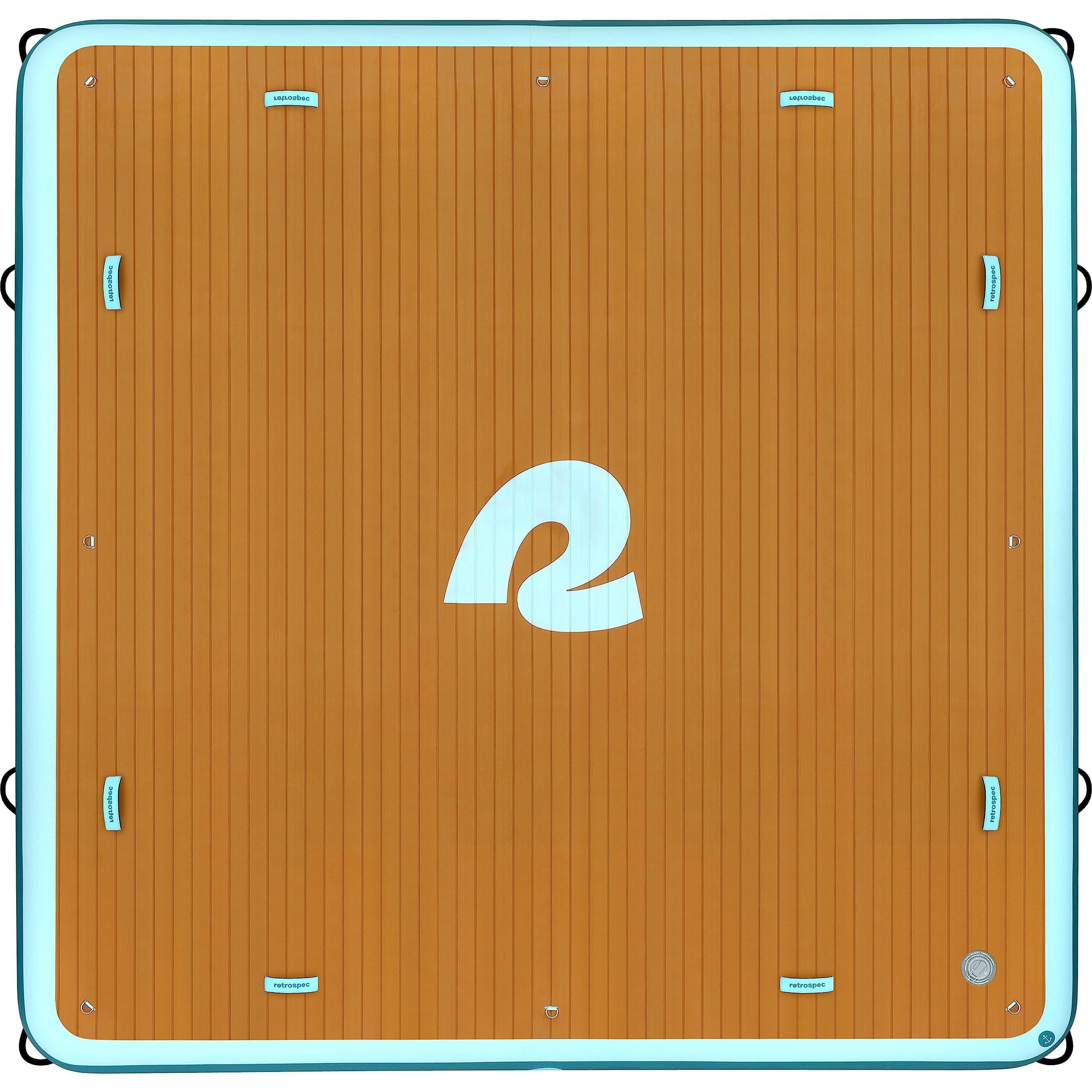 Retrospec Weekender Dock Inflatable Platform for Beach, River, Lake & Pool - Recreational Floating Island Raft with Non-Slip Surface - Dual-Action Pump & Carrying Bag - 10 Ft x 10 Ft