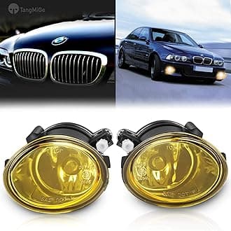 Fog Lights Lamps for 2000-2006 BMW (E46 M3 E39 M5) / 3 Series (320i 323i 325i 325xi 330i 330xi Sedan w/Sport Package, 325i 325xi Wagon w/Sport Package) Premium Assembly, 1 Pair, Yellow Lens