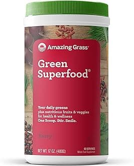 Amazing Grass, GreenSuperFood, Berry Flavour Drink Powder, 17 oz (480 g)