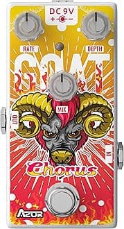 AZOR AP511 Digital Classic Chorus Guitar Pedal, Goat Chorus Effect Pedal for Electric Guitar & Bass, Compact for Pedalboards & Stage