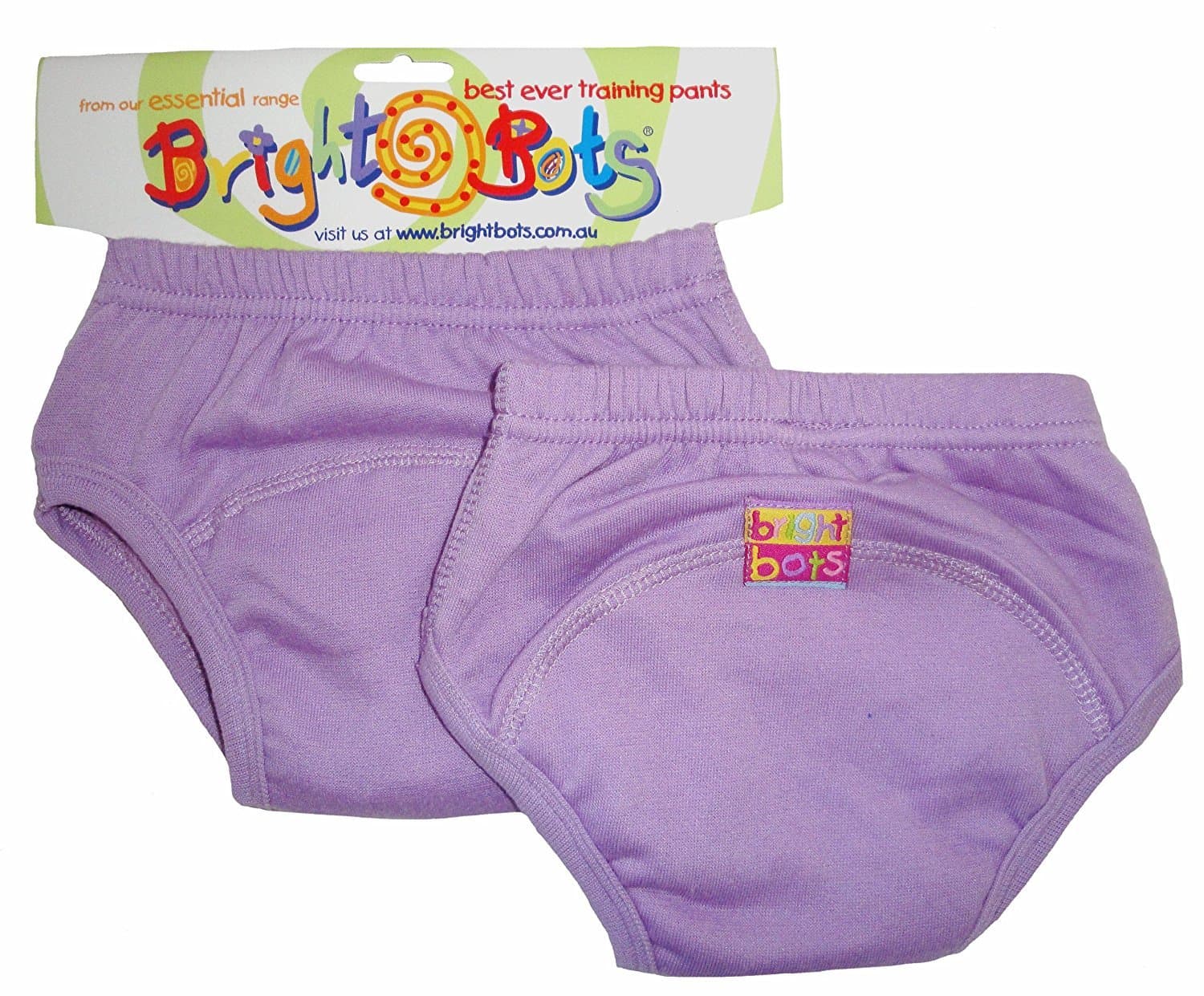 Bright Bots Potty Training Pants with Absorbent and Water Resistant Layer. Bright Pull On Washable Cotton Pants for Toddlers 2 Pack